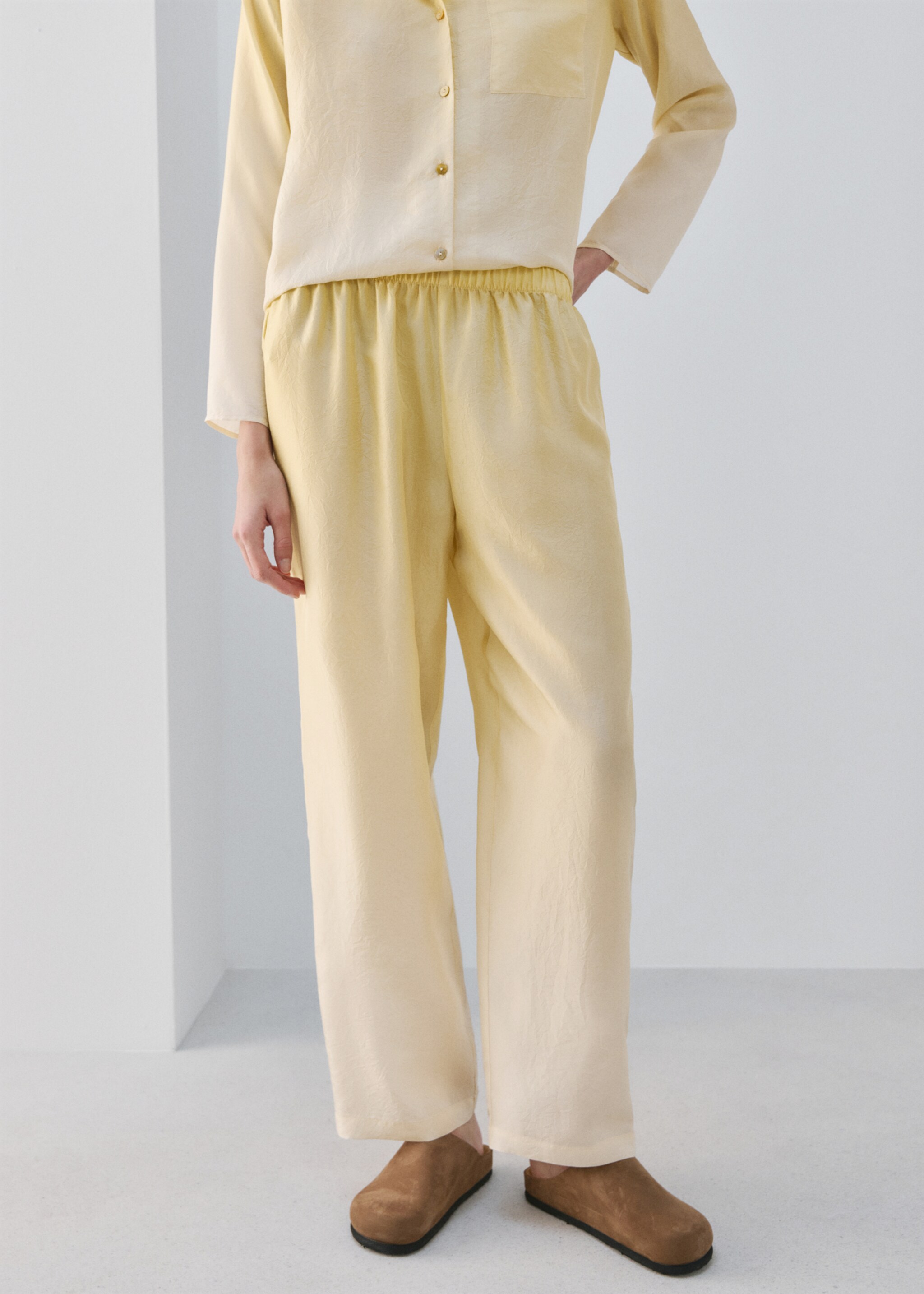 Ombre silk trousers - Medium plane, Pastel Yellow. Ref: 27073313-00.