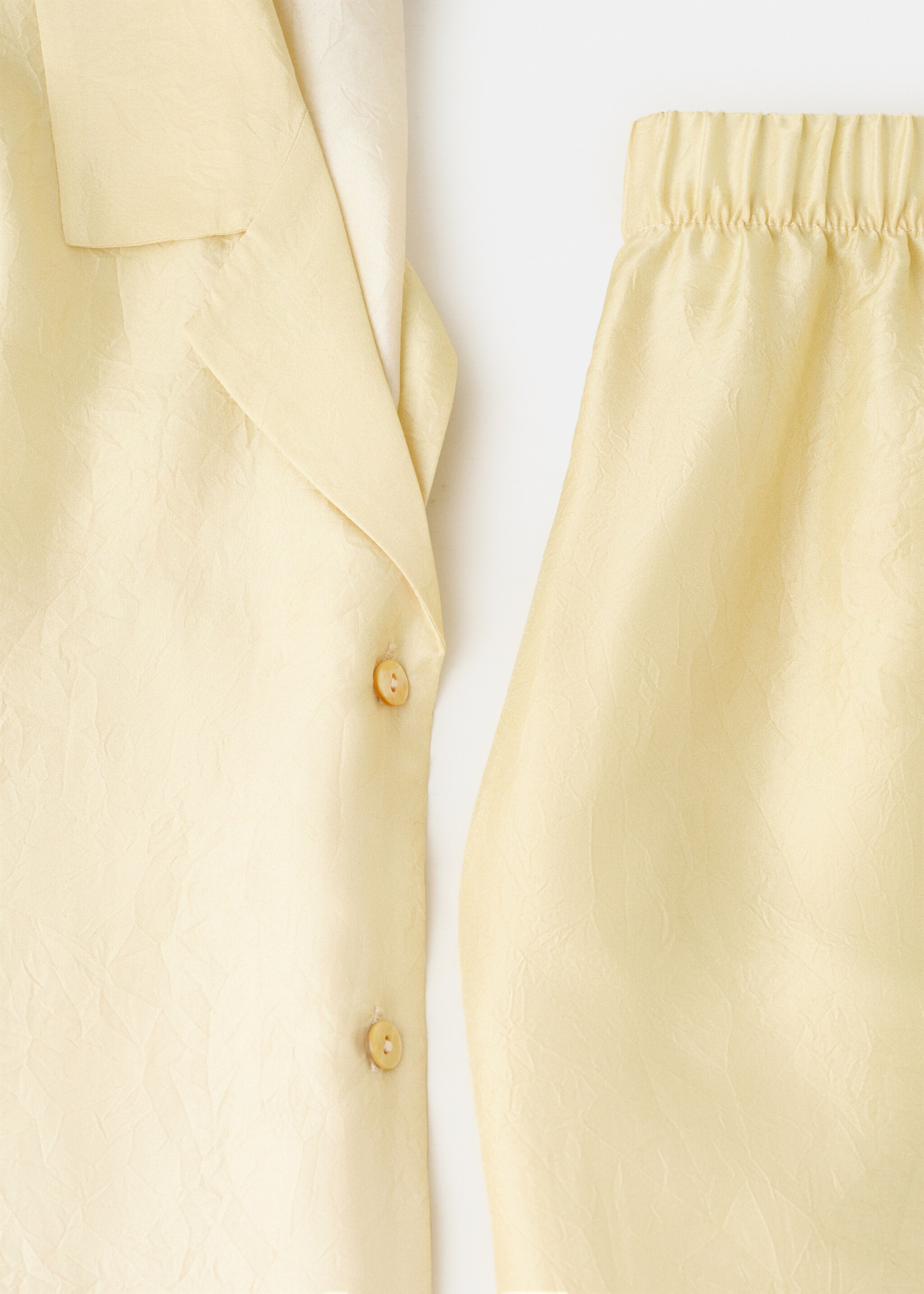 Ombre silk trousers - Details of the article 0, Pastel Yellow. Ref: 27073313-00.