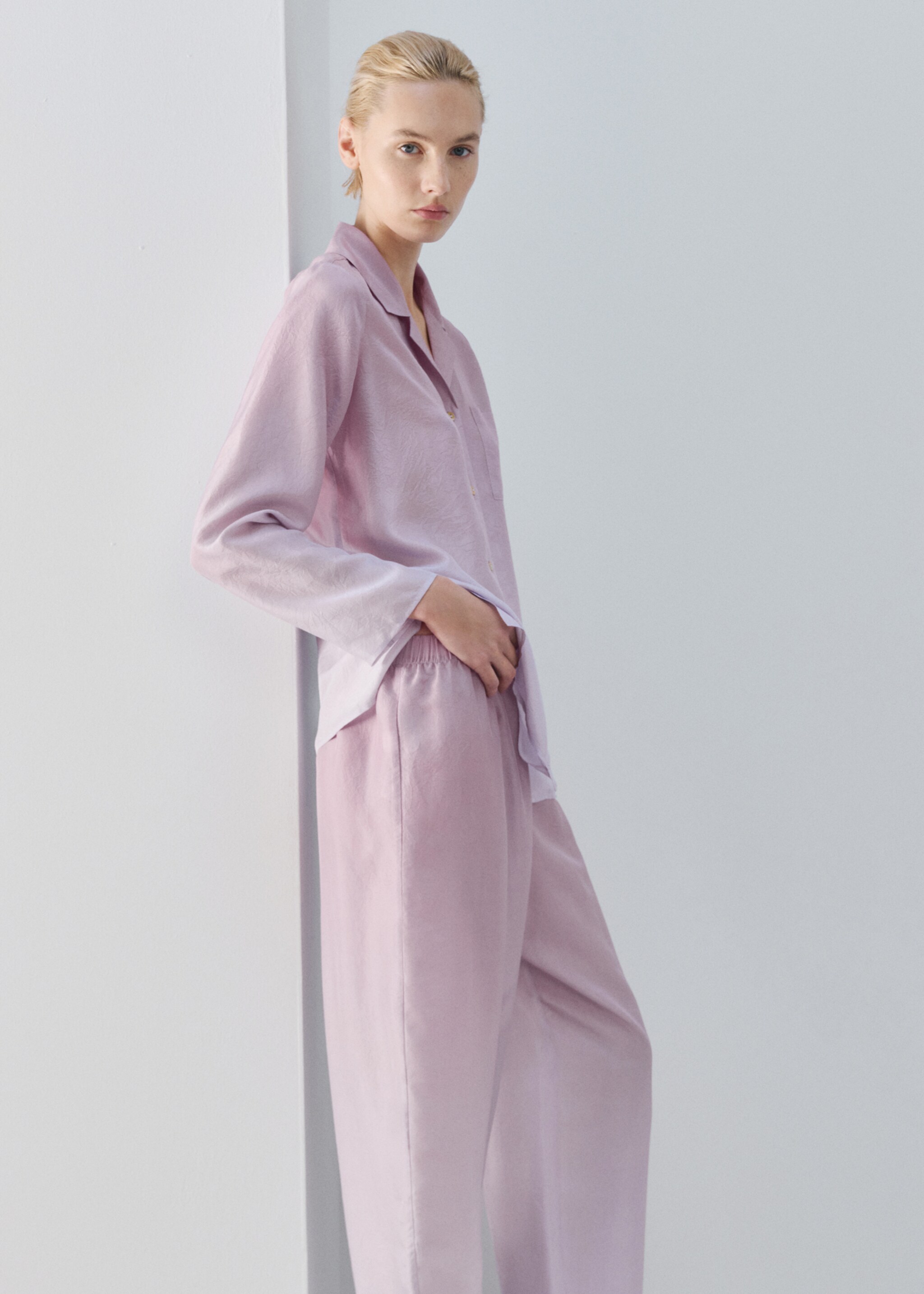 Pantalón seda degradado - Detalle del artículo 1, Lila. Ref: 27073313-00.