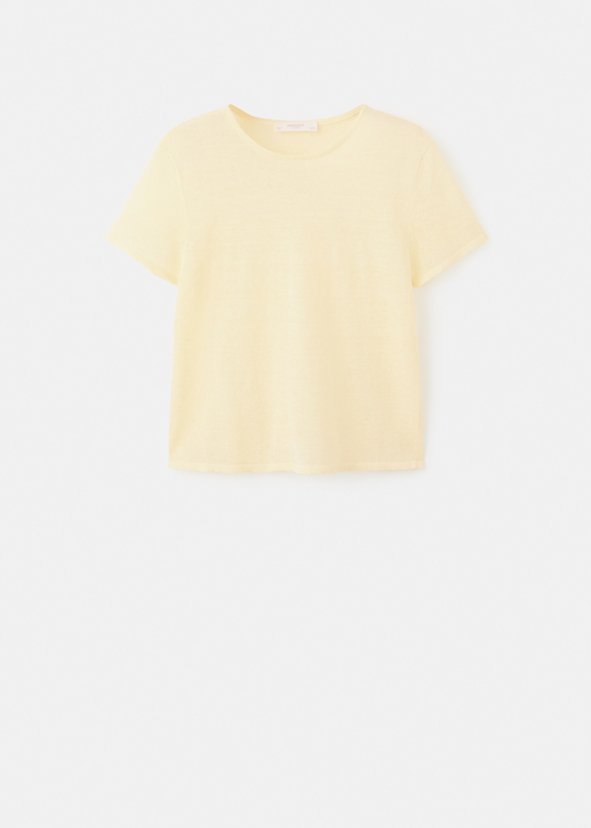 Camiseta manga corta mezcla lino pastel - Artículo sin modelo, Amarillo pastel. Ref: 27073314-00.