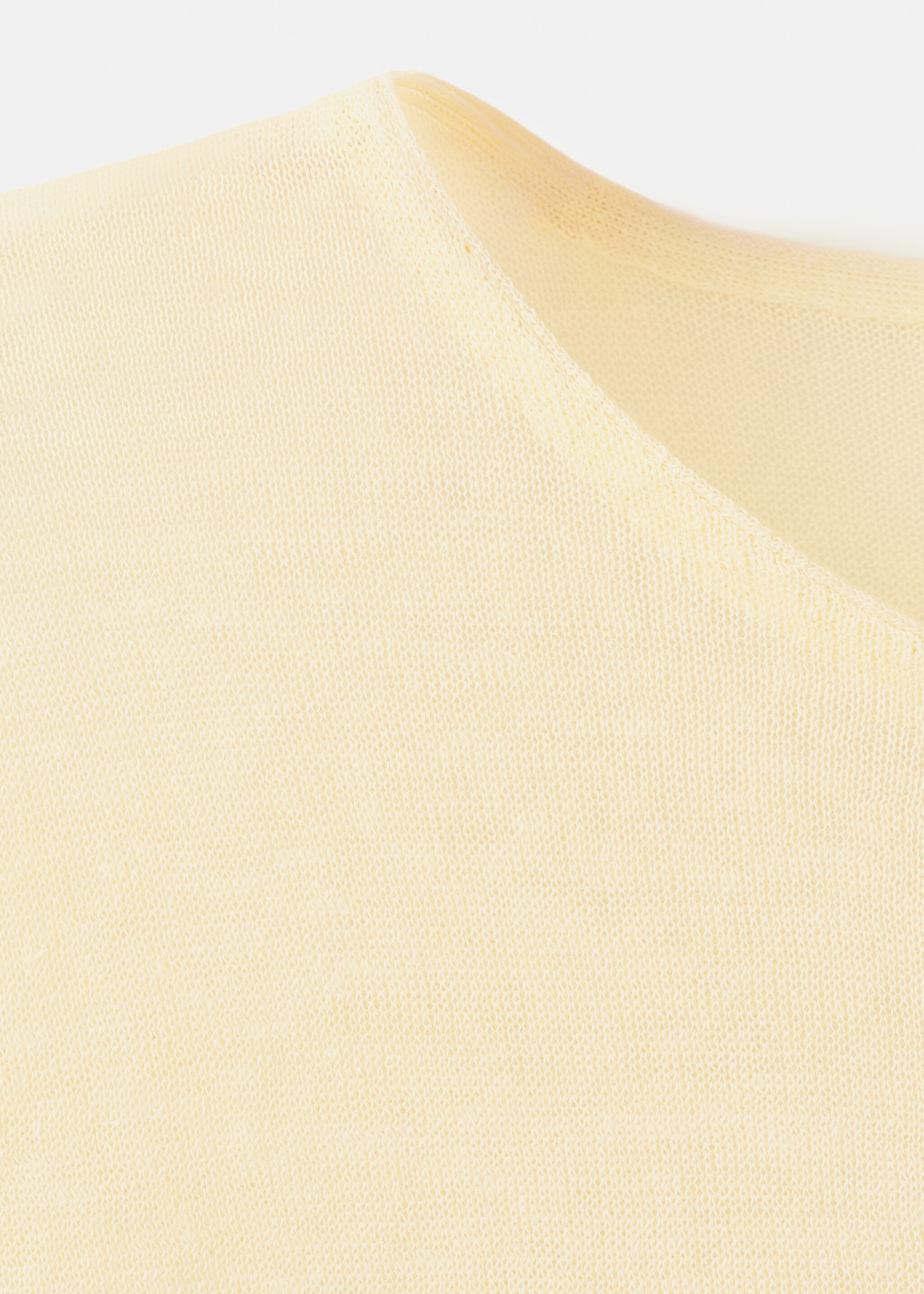 Camiseta manga corta mezcla lino pastel - Detalle del artículo 8, Amarillo pastel. Ref: 27073314-00.