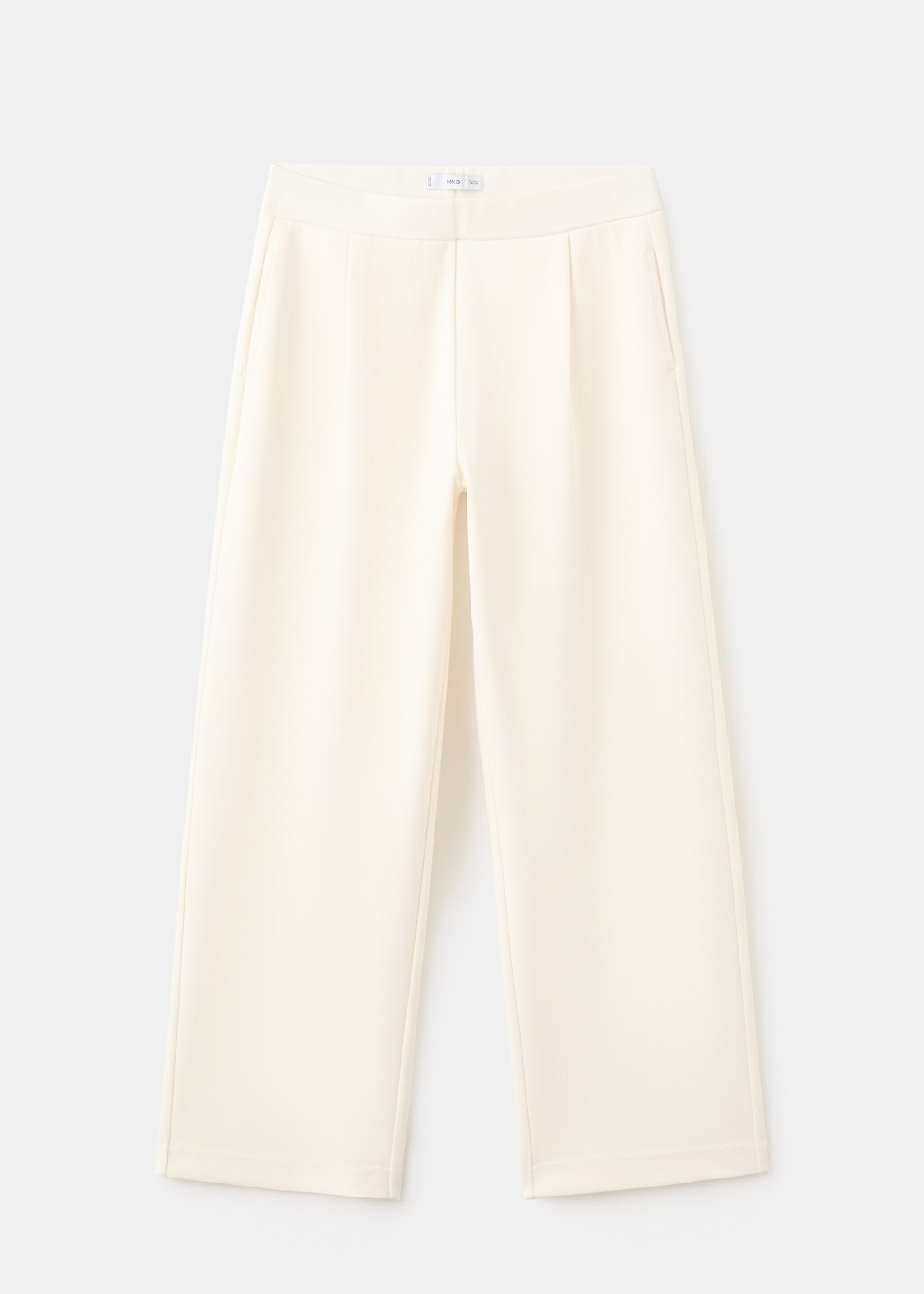 Straight-fit cotton trousers - Article without model, Ecru. Ref: 27073315-00.