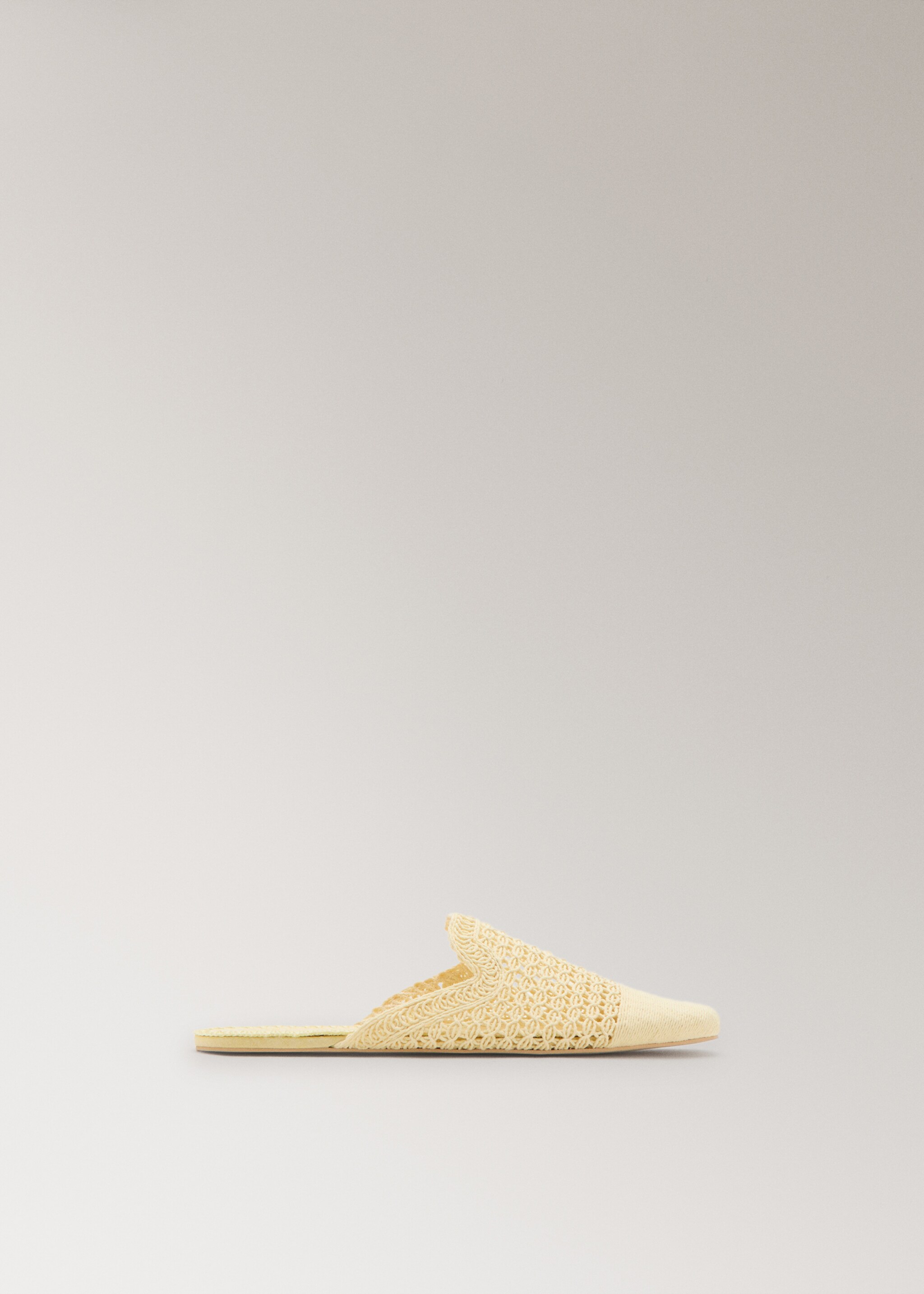Crochet mule slippers - Article without model, Pastel Yellow. Ref: 27073316-00.