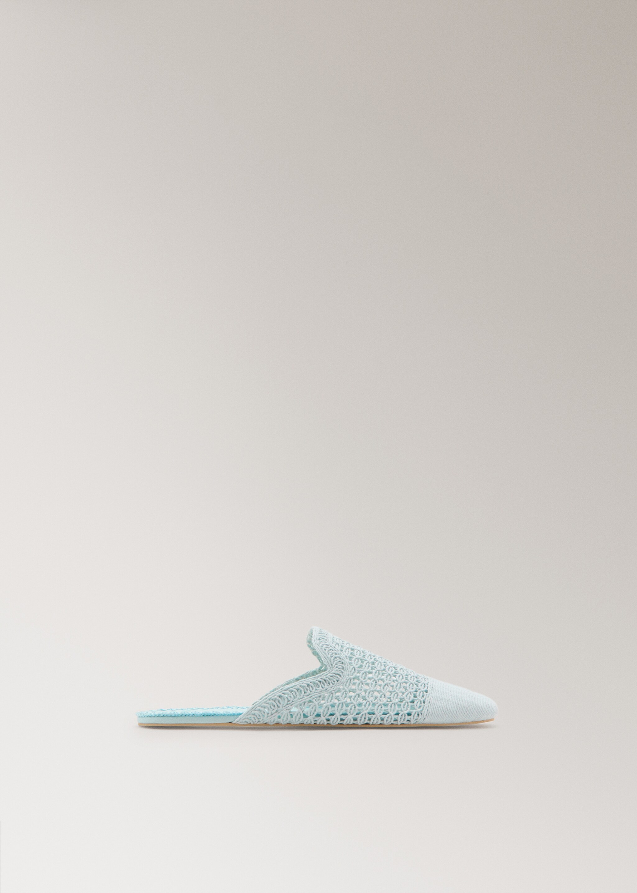 Crochet mule slippers - Article without model, Blue. Ref: 27073316-00.