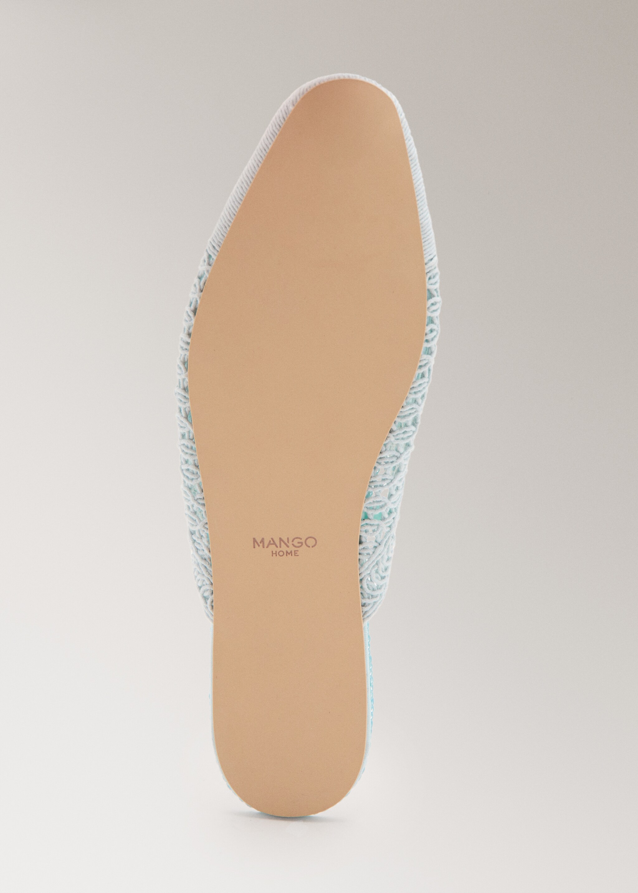 Crochet mule slippers - Details of the article 3, Blue. Ref: 27073316-00.