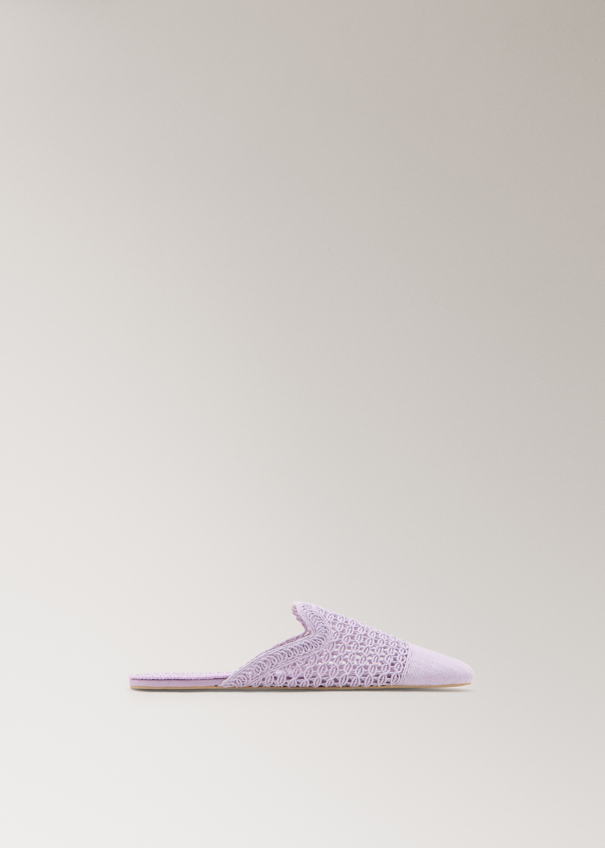 Crochet mule slippers - Article without model, Lilac. Ref: 27073316-00.