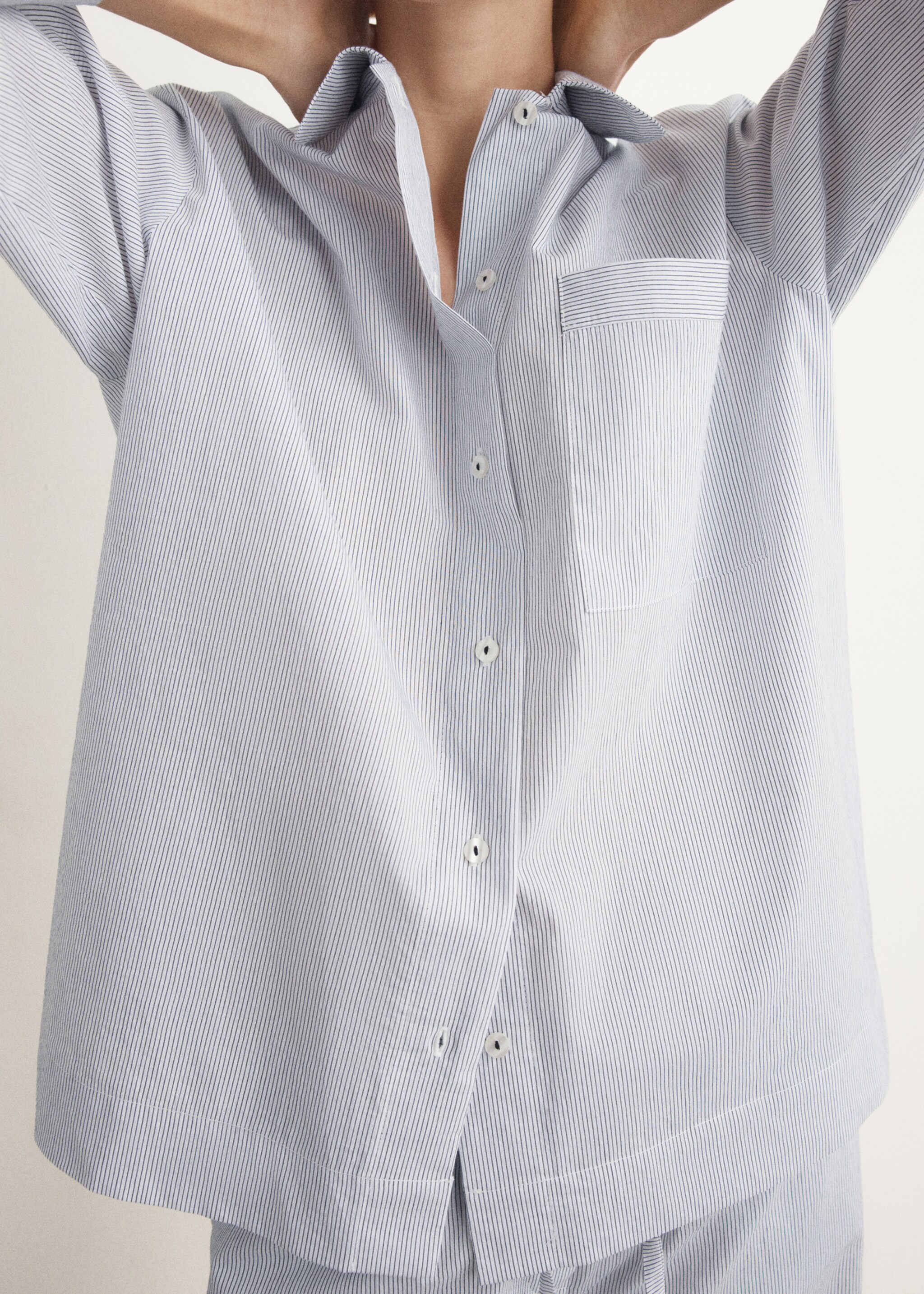 Pyjama shirt ilembre - Μεσαίο πλάνο, Λευκό. Ref: 27073322-00.