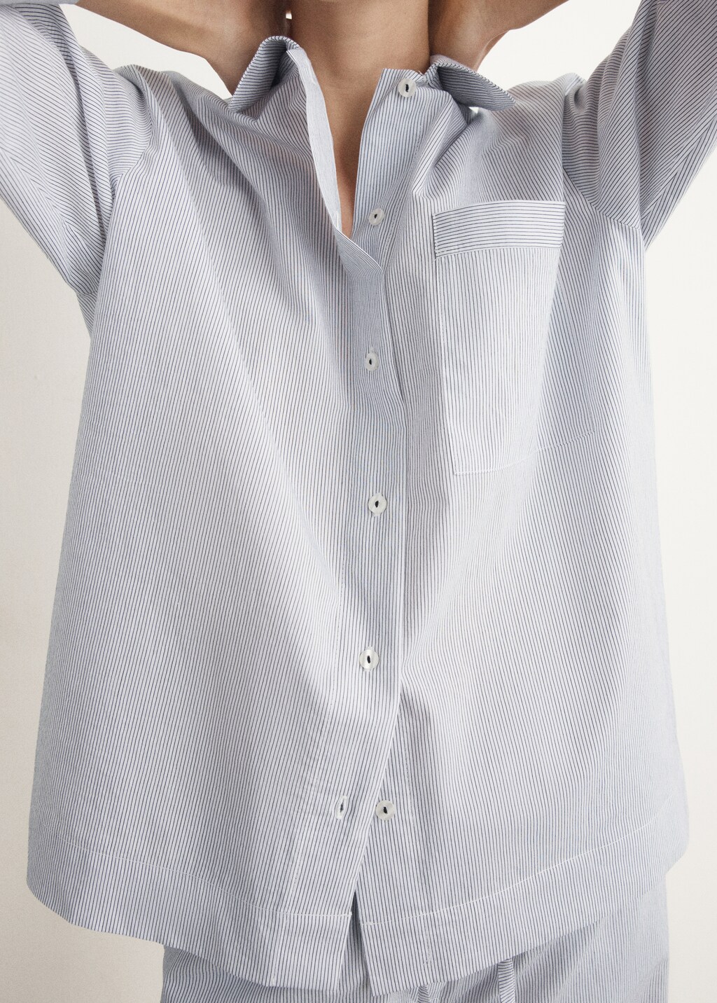 Cotton striped pajama top