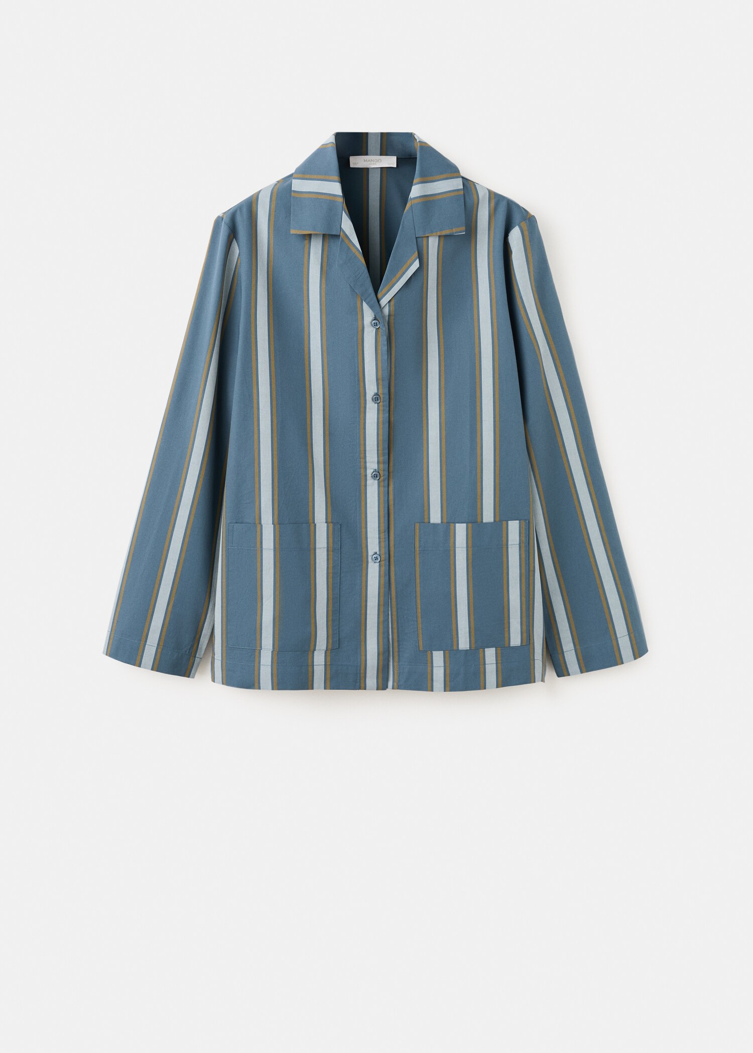 Long-sleeve striped pajama shirt - Article without model
