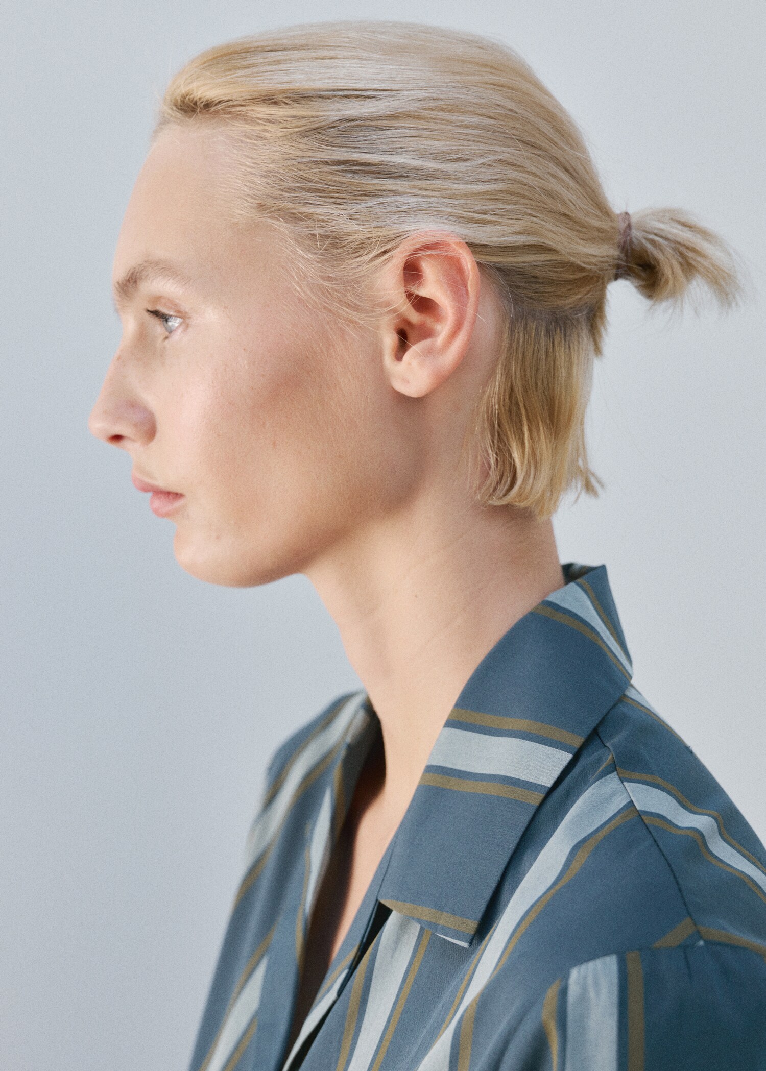 Long-sleeve striped pajama shirt - Details of the article 1