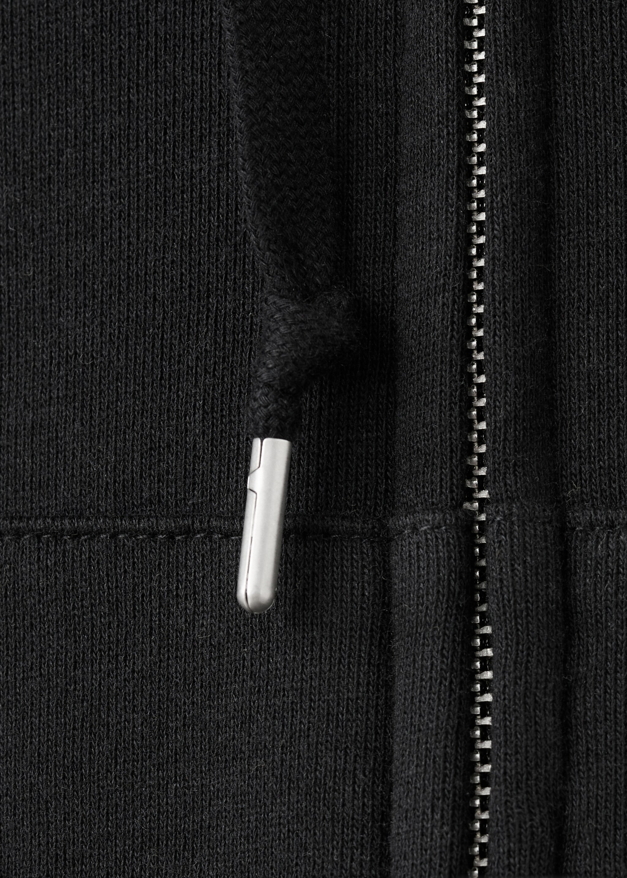 Pyjama-Sweatshirt aus Baumwolle mit Kapuze - Detail des Artikels 0, Schwarz. Ref: 27073326-00.