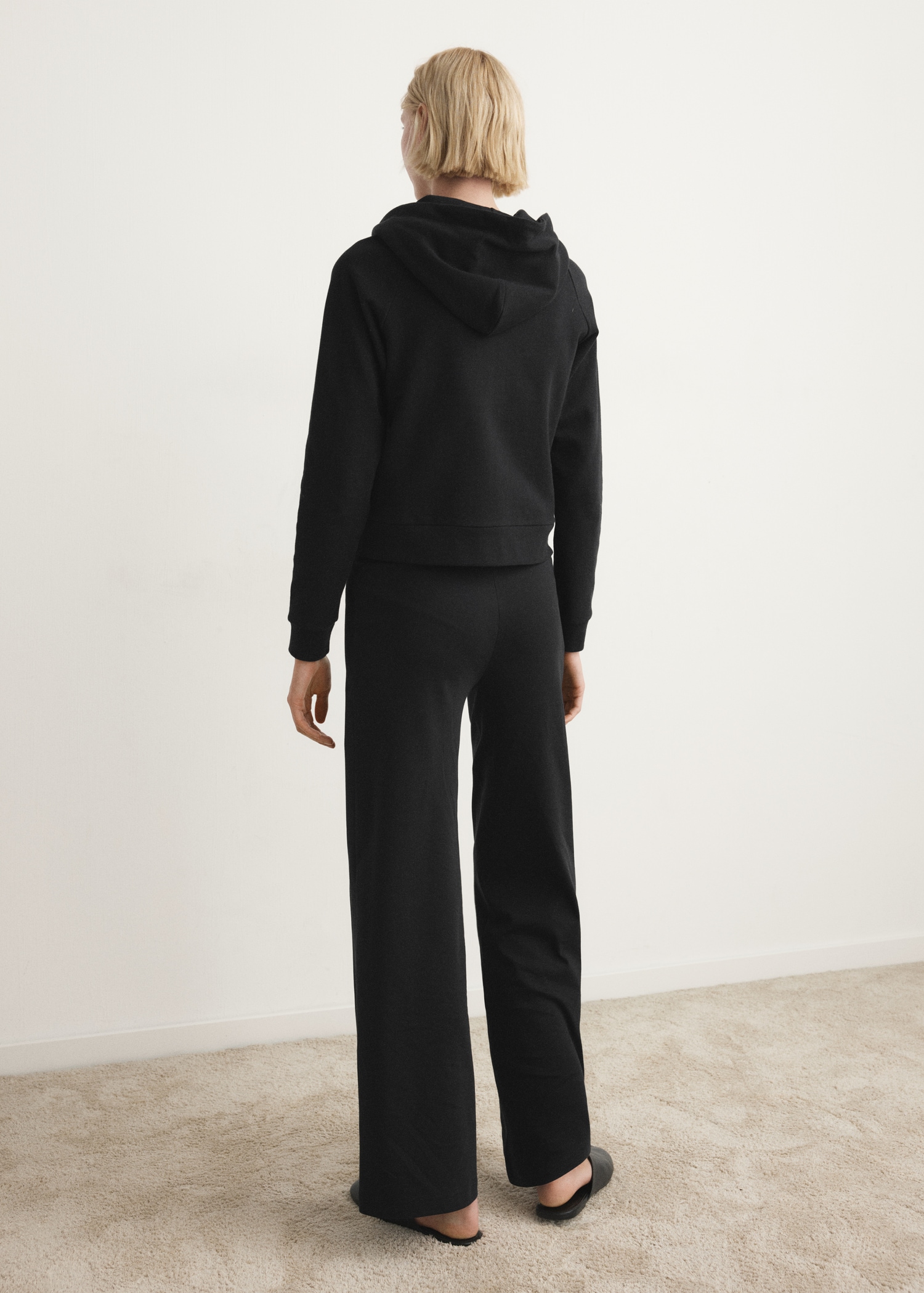 Cotton pyjama sweatshirt with hood detail - Reverse of the article