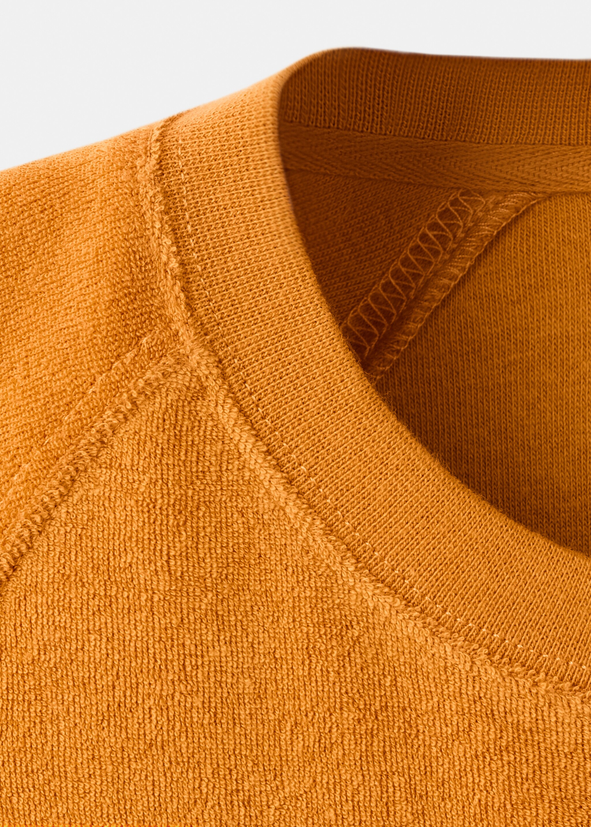 Terry cotton sweater - Details of the article 8, Orange. Ref: 27073328-00.