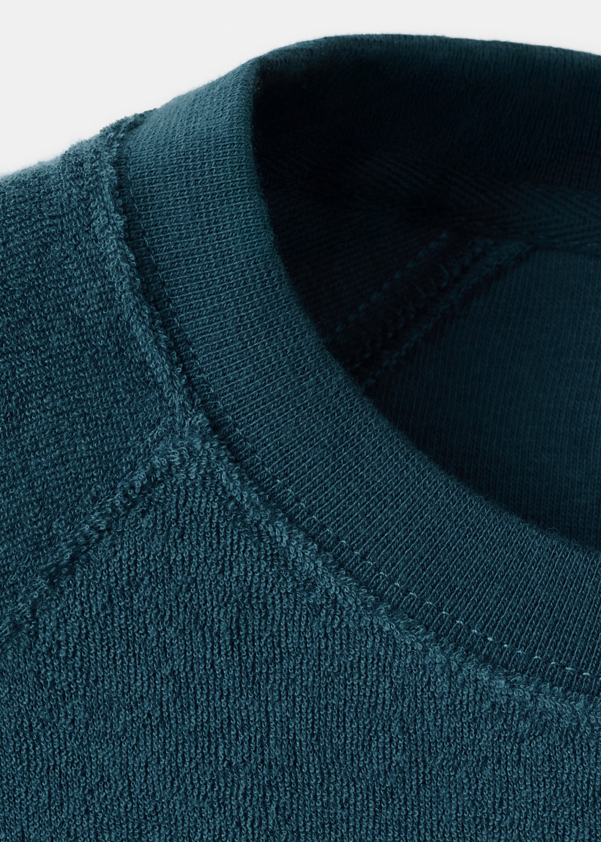 Terry cotton sweater - Details of the article 8, Blue. Ref: 27073328-00.