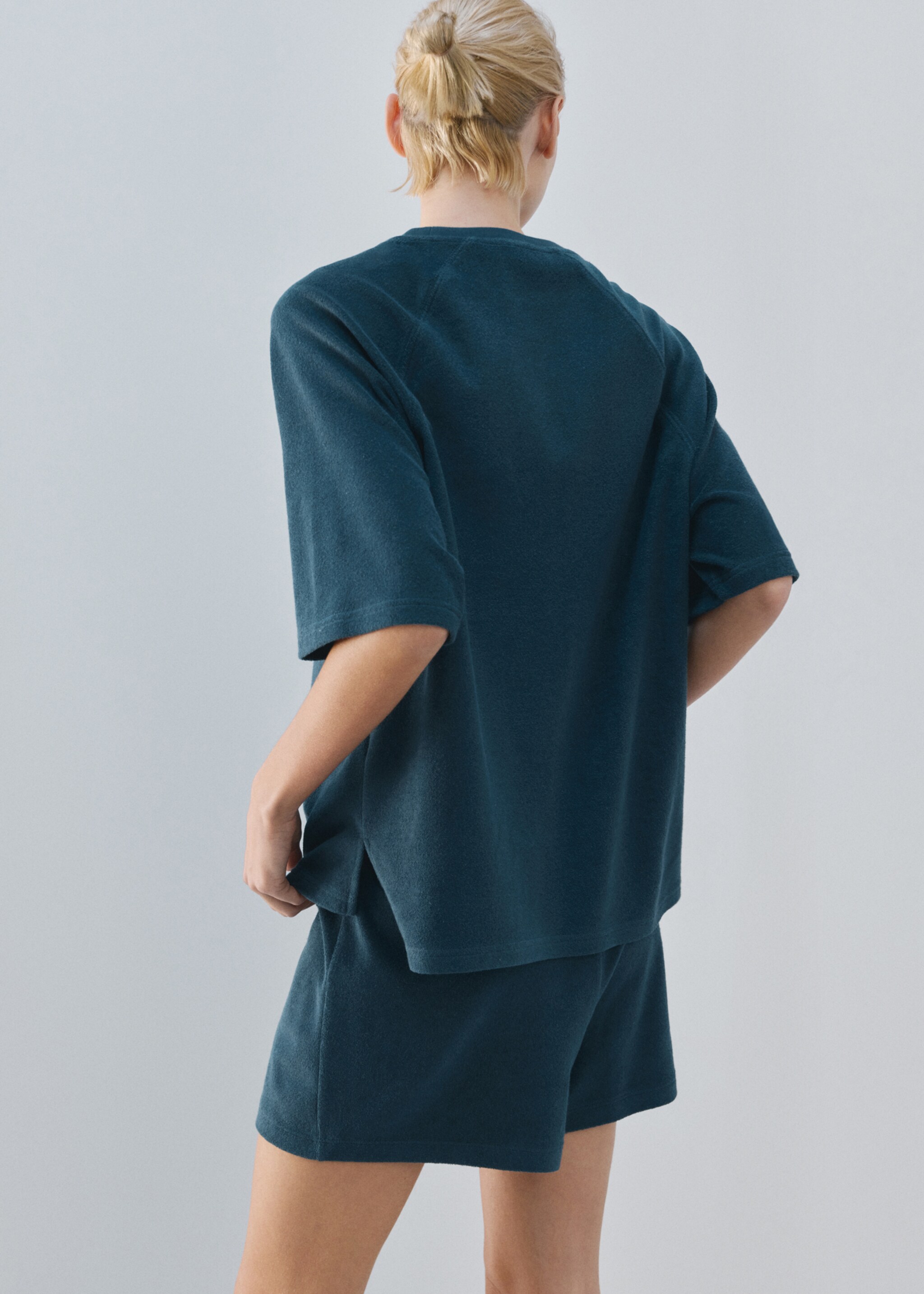 Terry cotton sweater - Reverse of the article, Blue. Ref: 27073328-00.