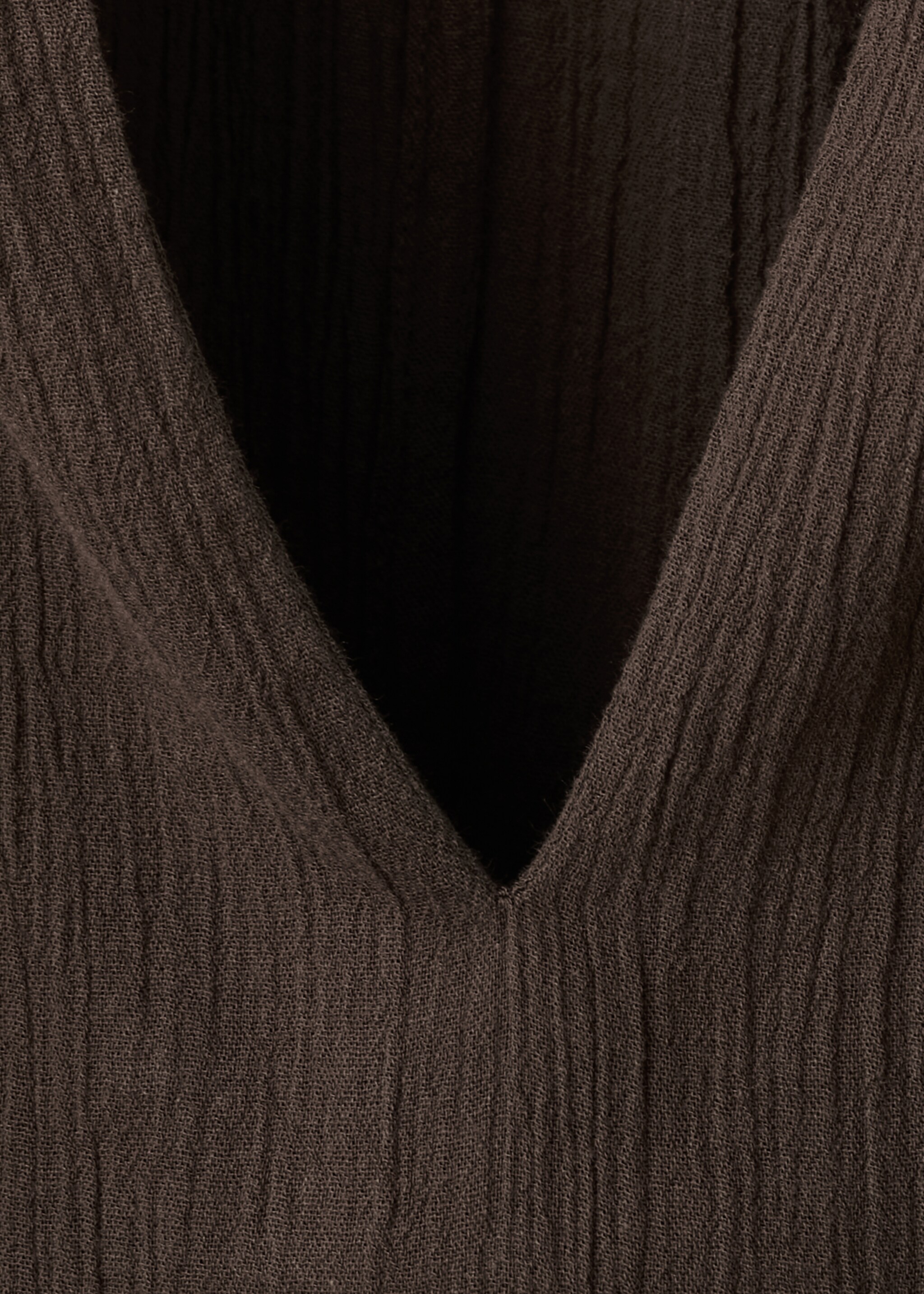 Cheesecloth nightdress - Details of the article 8, Chocolate. Ref: 27073329-00.