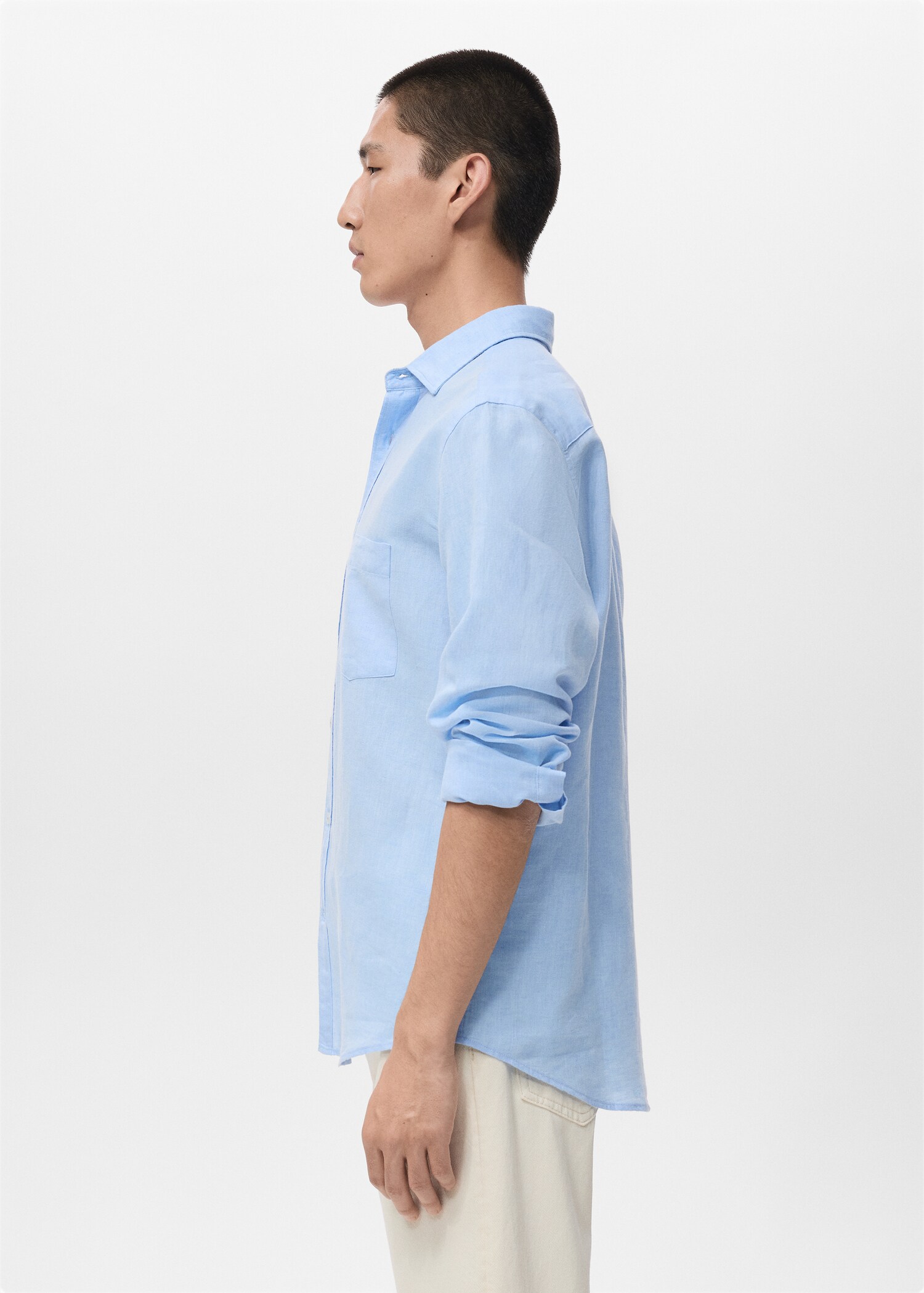 Pocket linen shirt - Medium plane