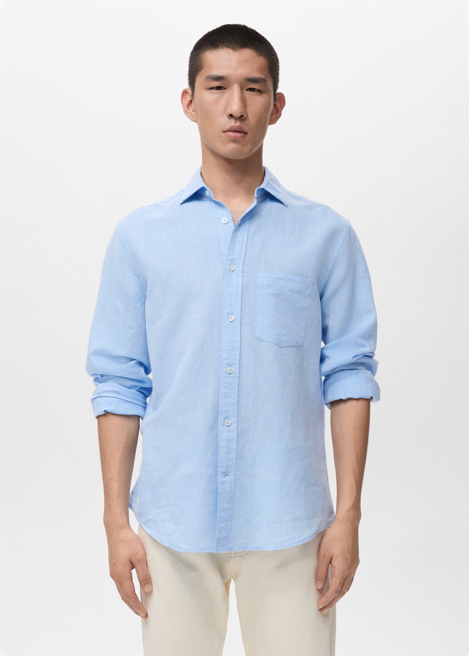 Pocket linen shirt - Details of the article 1