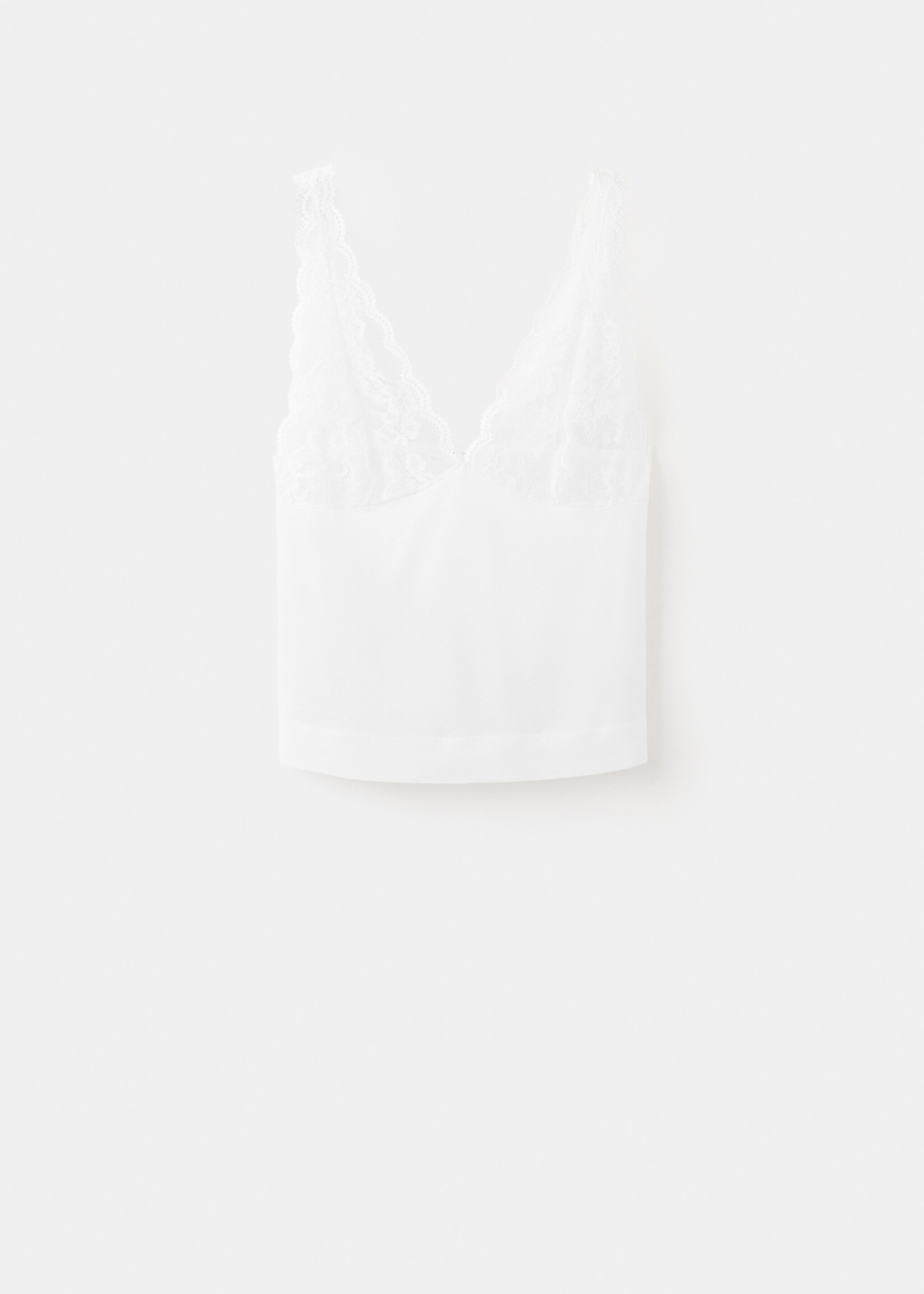 Lace backless top - Article without model, White. Ref: 27073332-00.