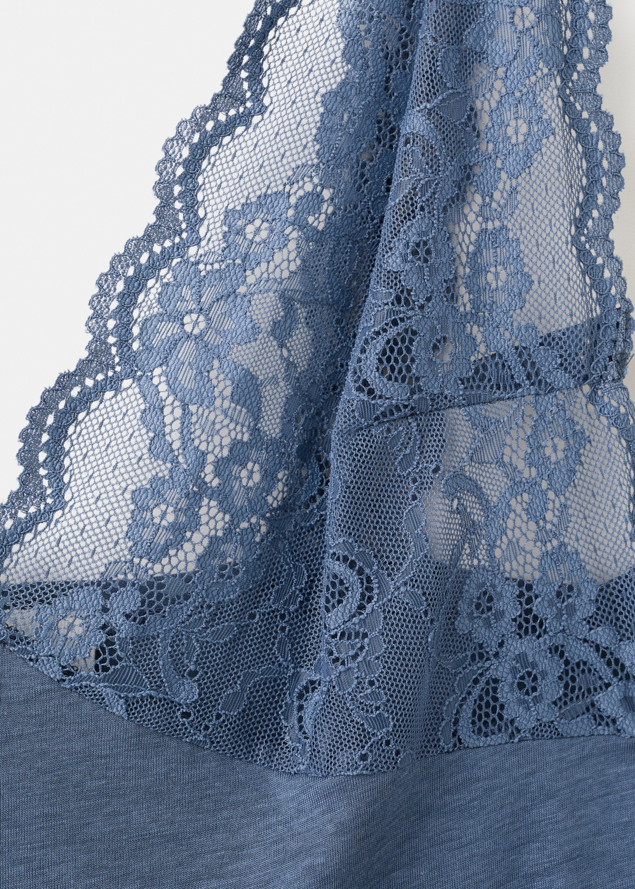 Lace backless top - Details of the article 8, Blue. Ref: 27073332-00.