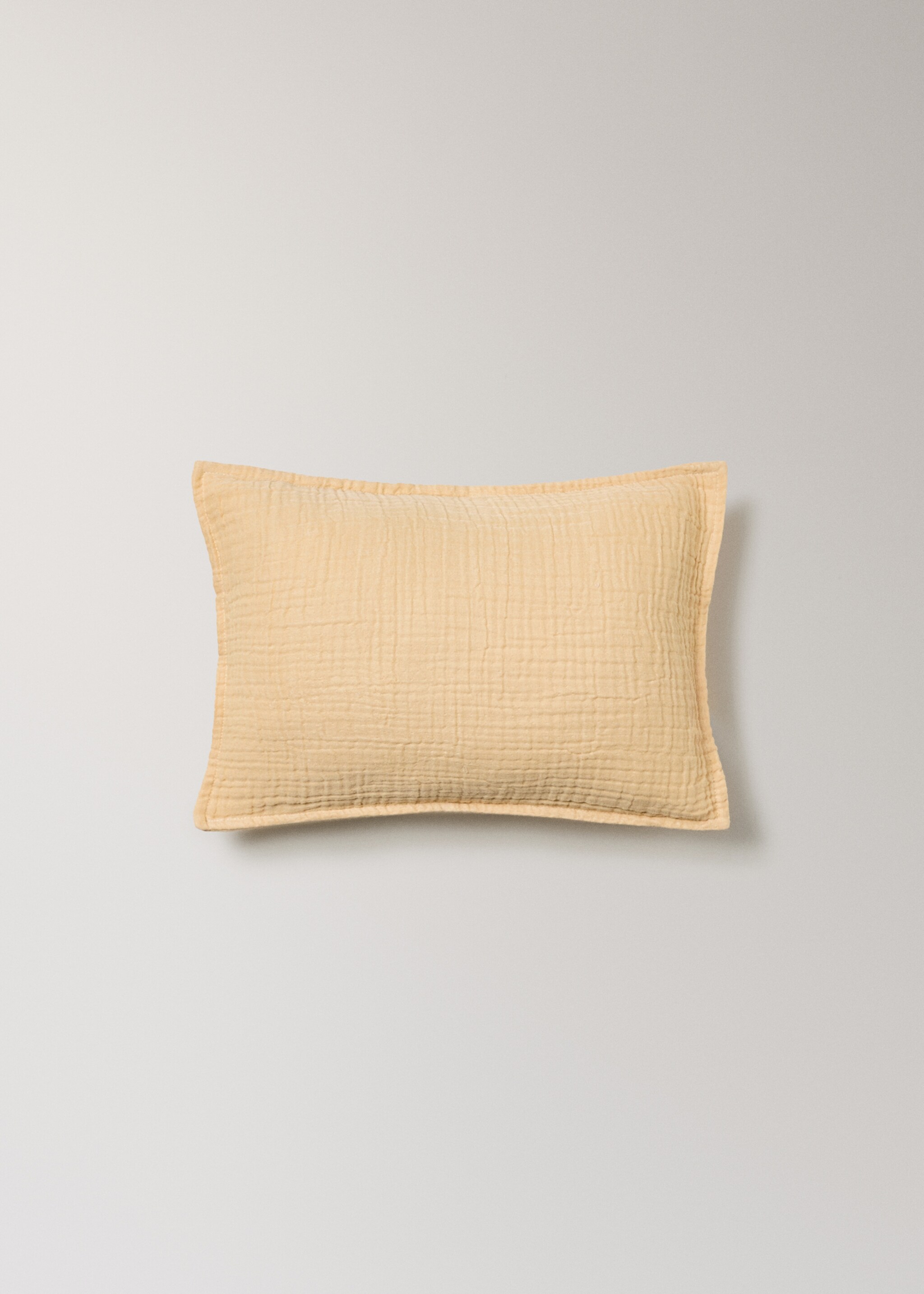 Children's cushion cover cotton gauze garment-dyed 30x40cm - Article without model, Yellow. Ref: 27073338-00.