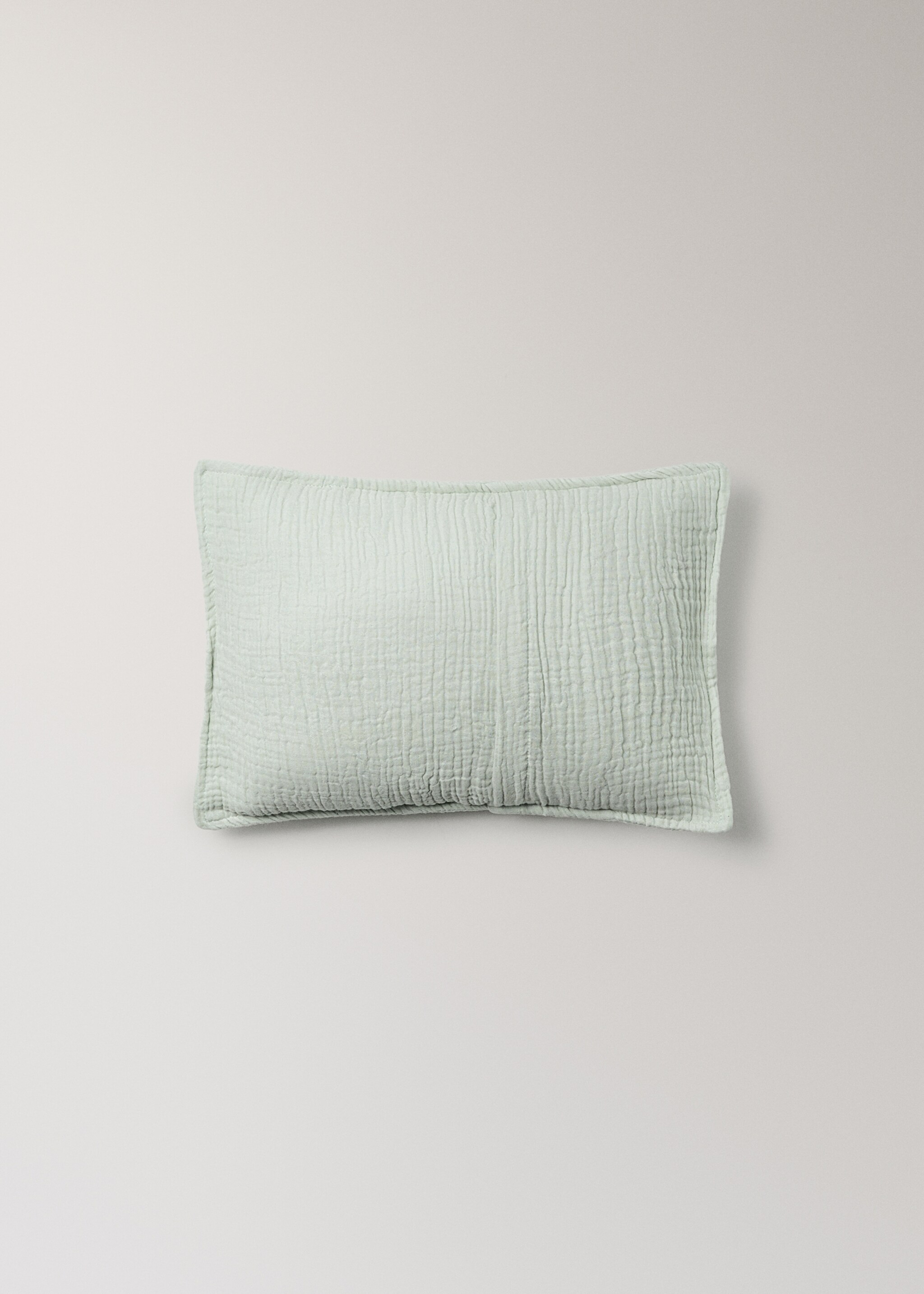 Children's cushion cover cotton gauze garment-dyed 30x40cm - Details of the article 4, Aqua Green. Ref: 27073338-00.