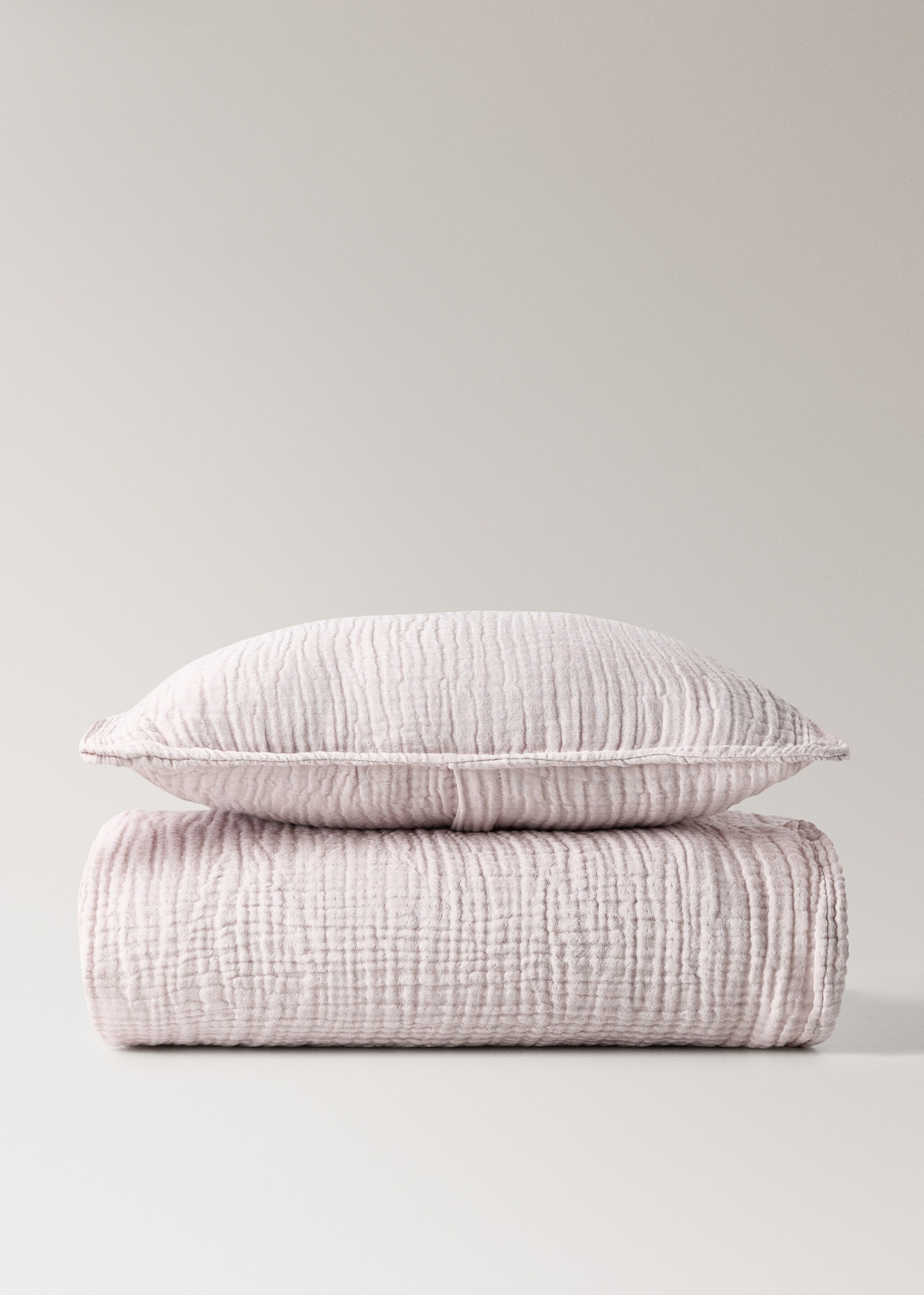 Housse de coussin enfant en gaze de coton teint en pièce, 30 x 40 cm - Détail de l'article 5, Lilas. Ref: 27073338-00.