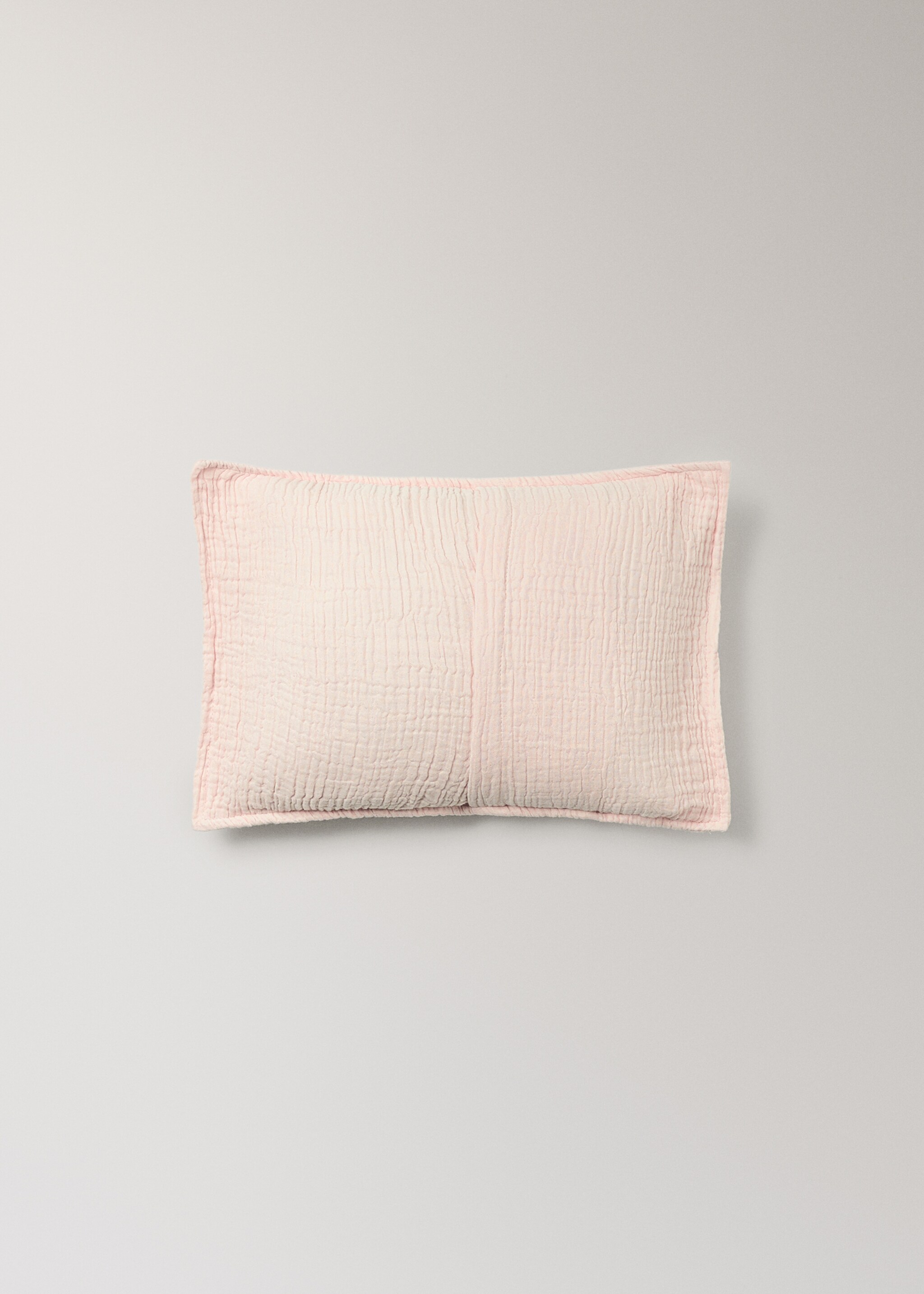 Children's cushion cover cotton gauze garment-dyed 30x40cm - Details of the article 4, Pink. Ref: 27073338-00.