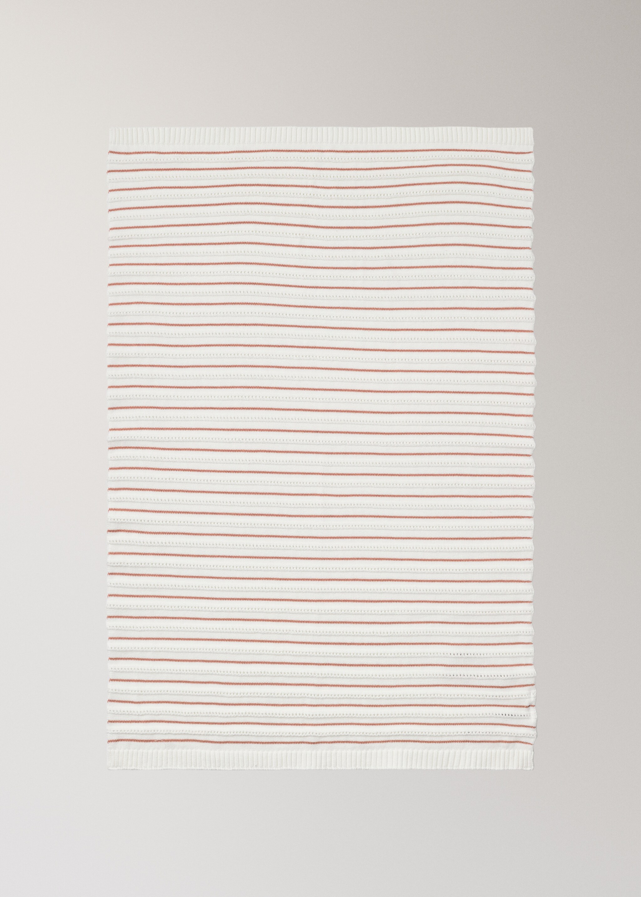 Children's cotton striped blanket - Details of the article 3, Caramel. Ref: 27073339-00.