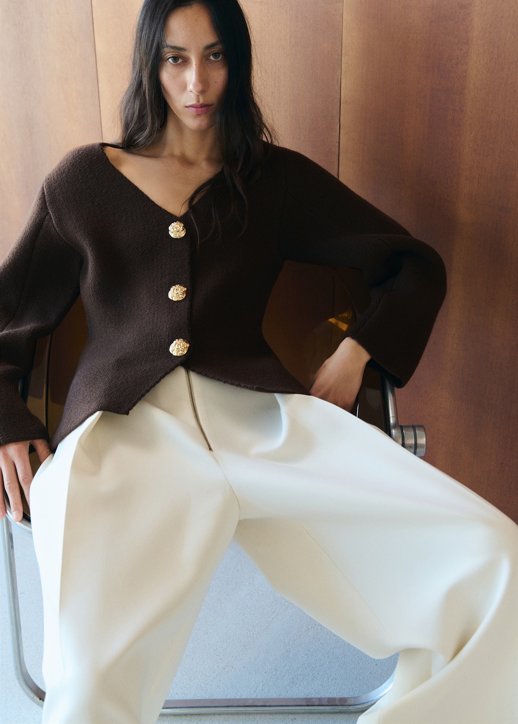Knitted jacket with jewel buttons - image 5