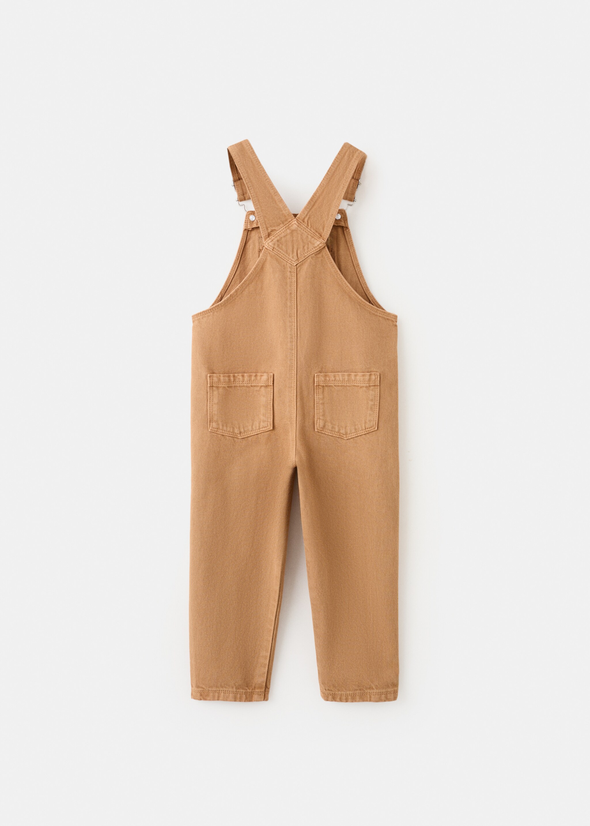 Long cotton dungarees - Reverse of the article, Ochre. Ref: 27073707-00.