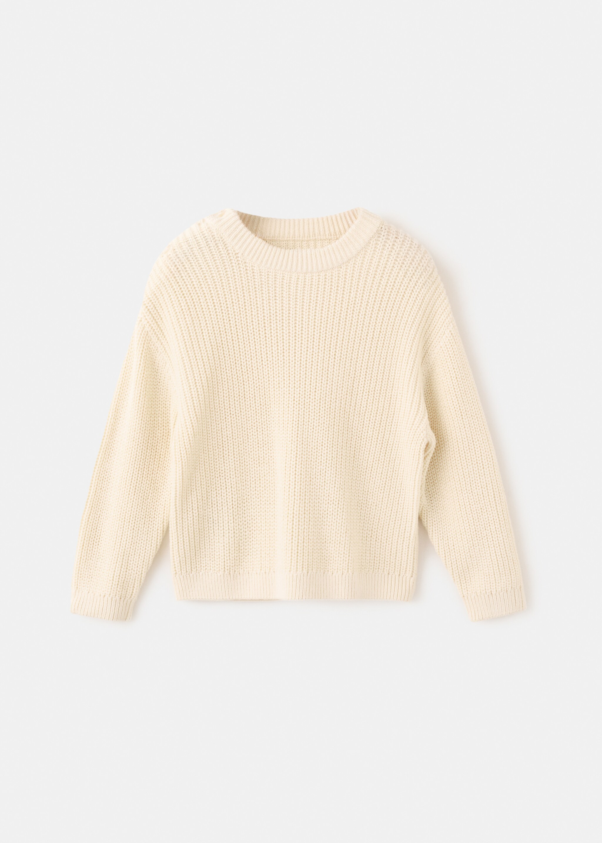 Knitted cotton sweater - Article without model, Sand. Ref: 27073711-00.