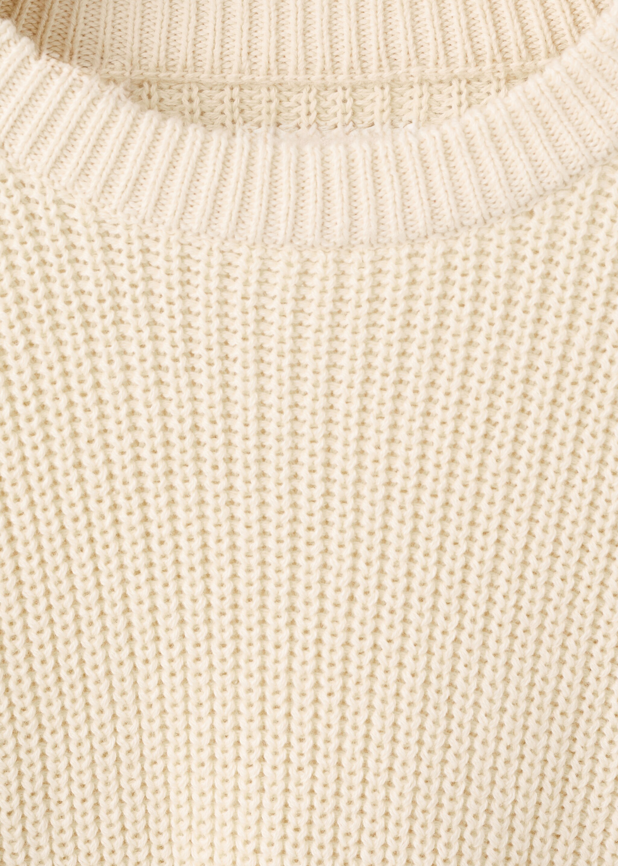 Knitted cotton sweater - Details of the article 8, Sand. Ref: 27073711-00.