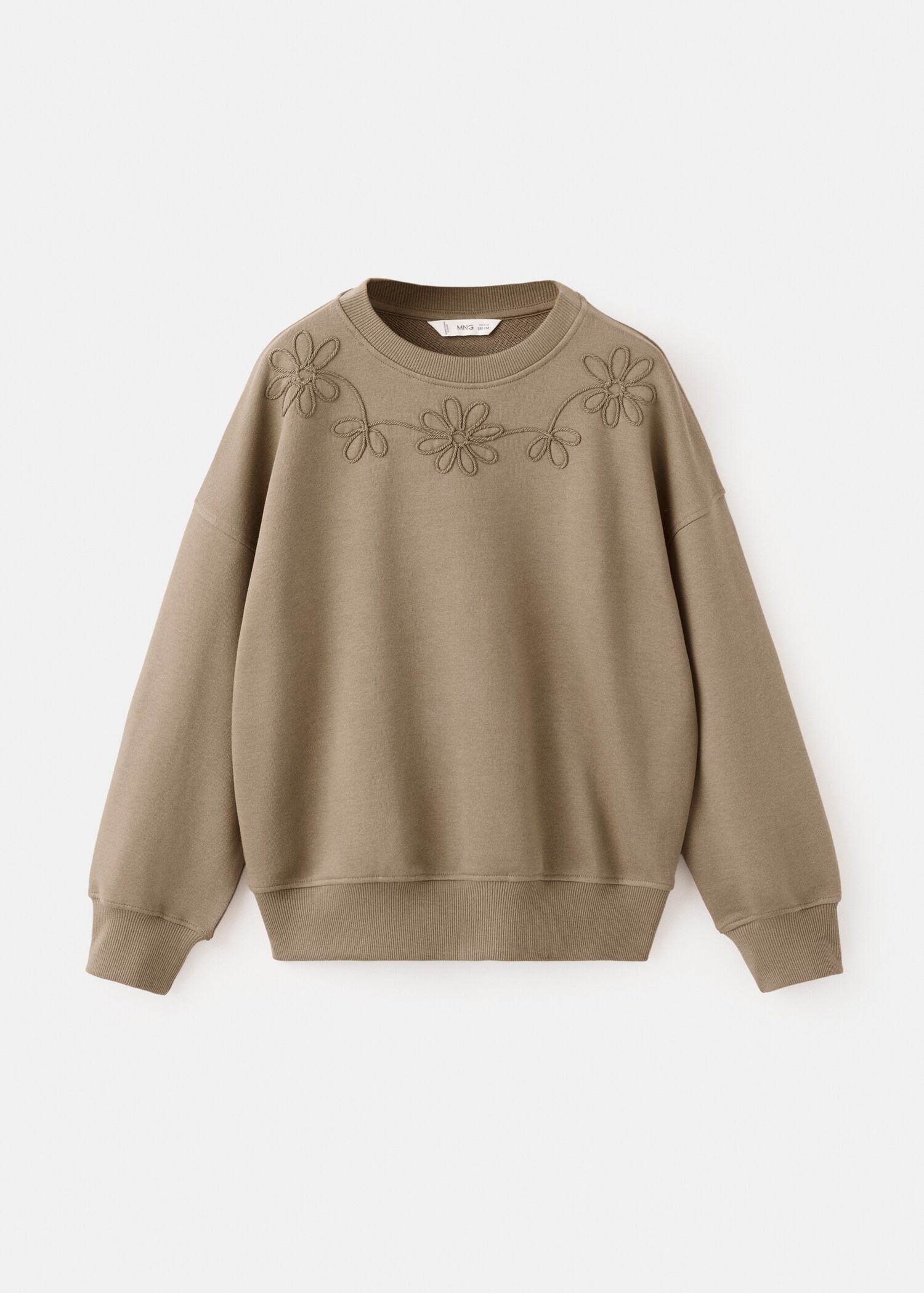 Embroidered detail cotton sweatshirt - Article without model