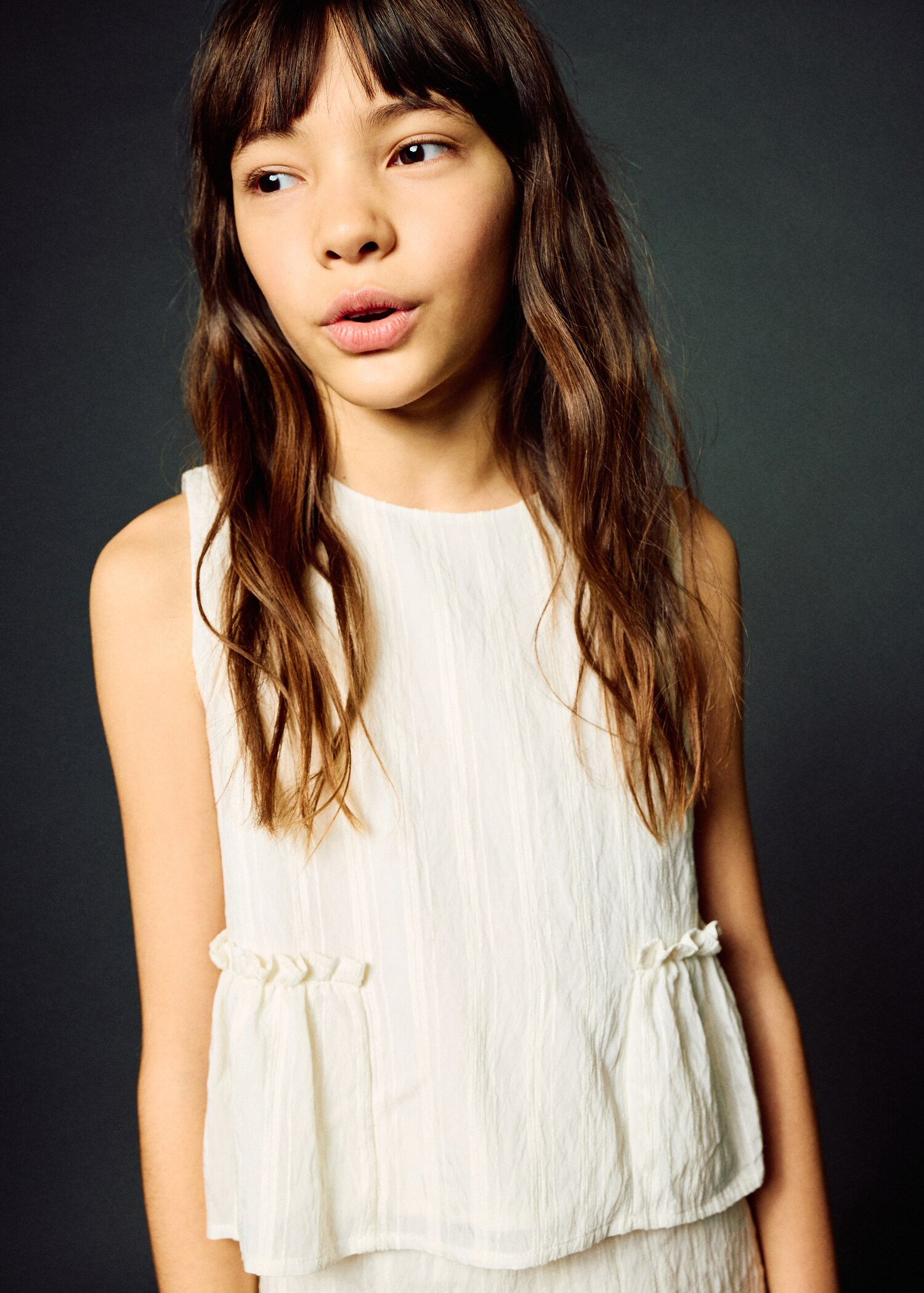 Blouse coton à volants - Plan moyen