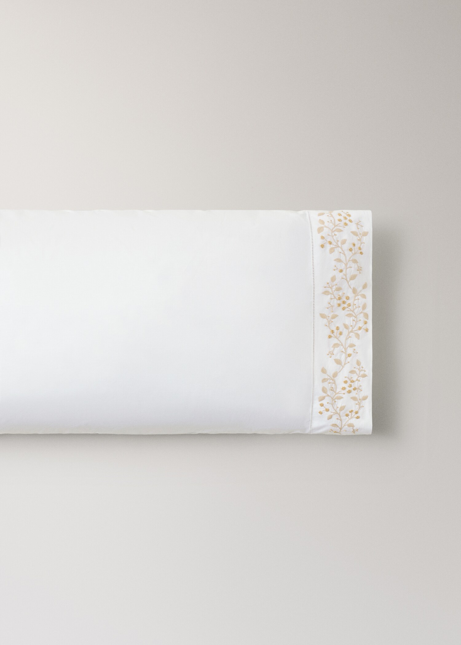 Taie d'oreiller en percale de coton broderie fleur 45x110 cm - Article sans modèle