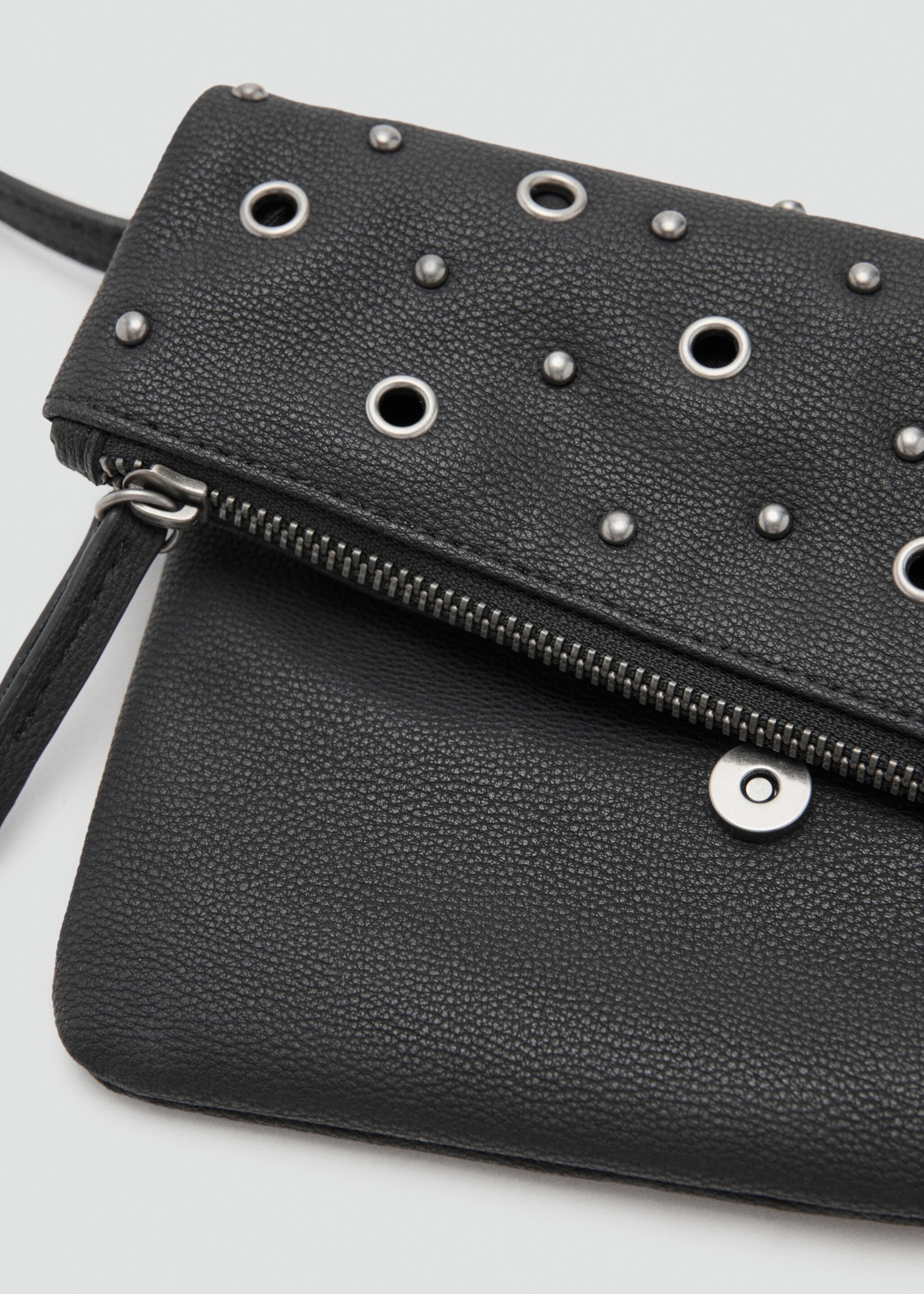 Studded clutch bag - Details of the article 1, Black. Ref: 27073731-00.
