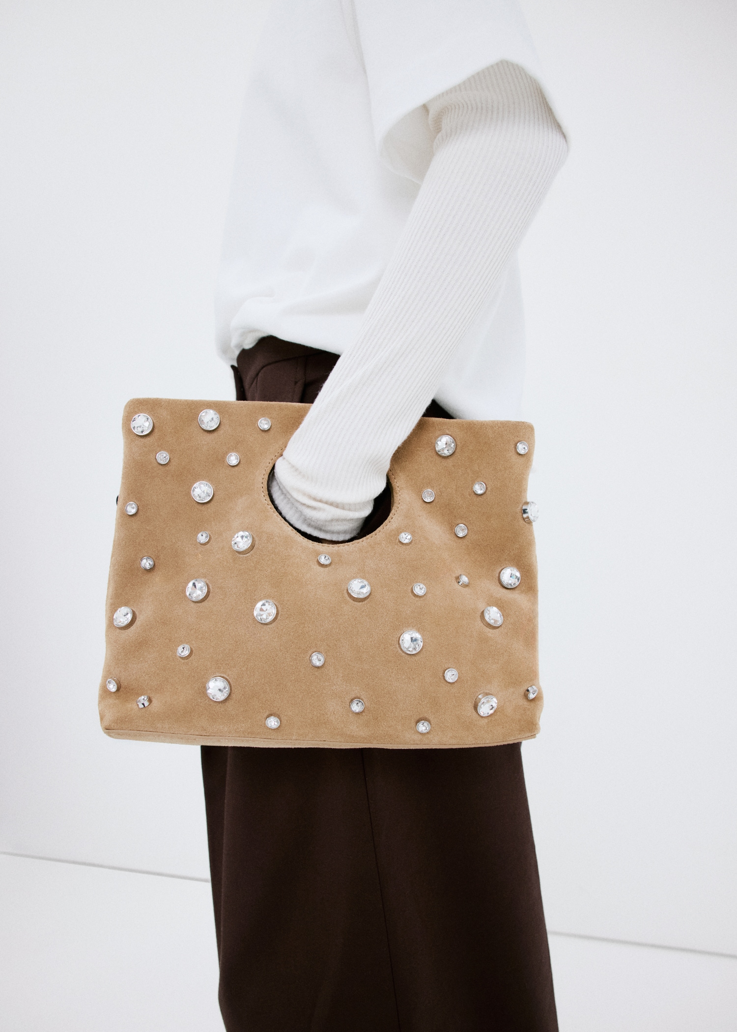 Suede studded handbag - Details of the article 9