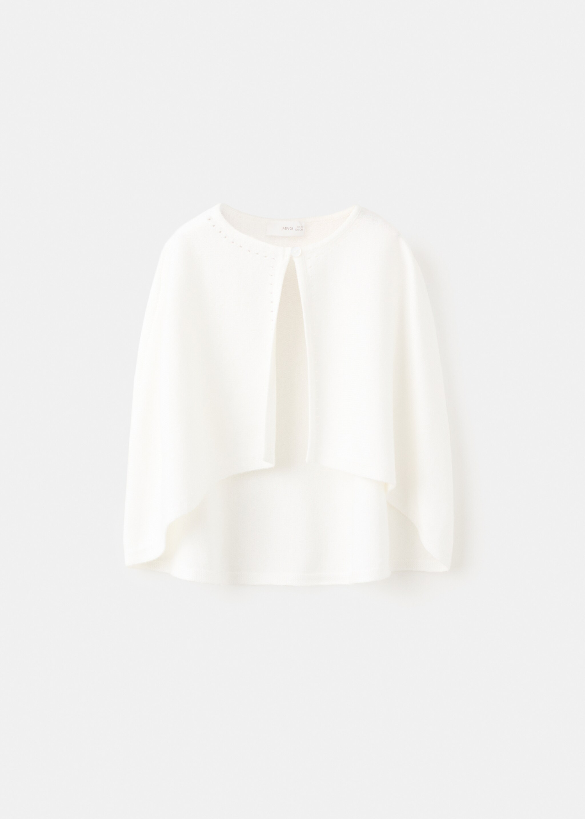 Knitted cape with openwork details - Article without model, Off White. Ref: 27073738-00.