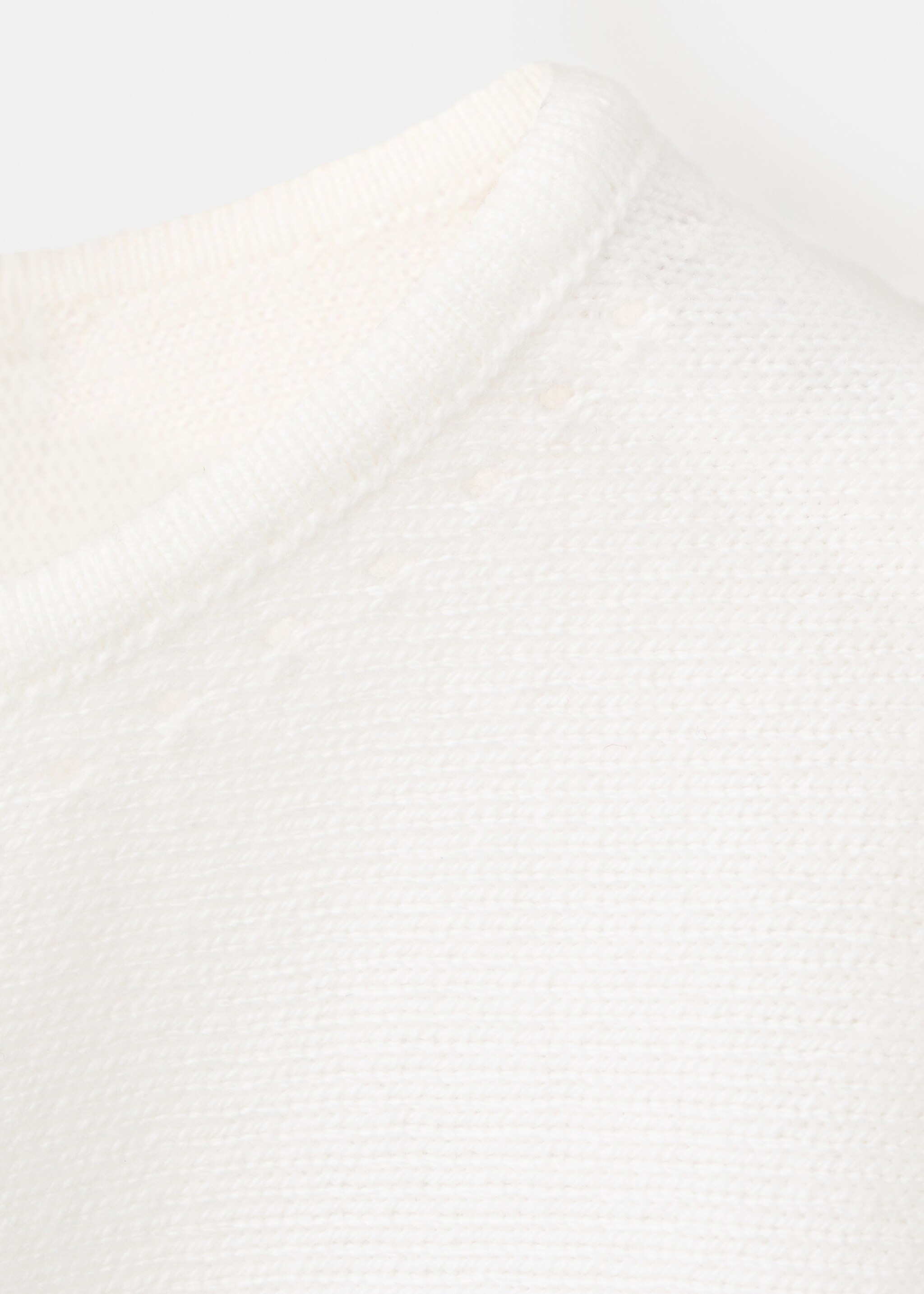 Knitted cape with openwork details - Details of the article 0, Off White. Ref: 27073738-00.