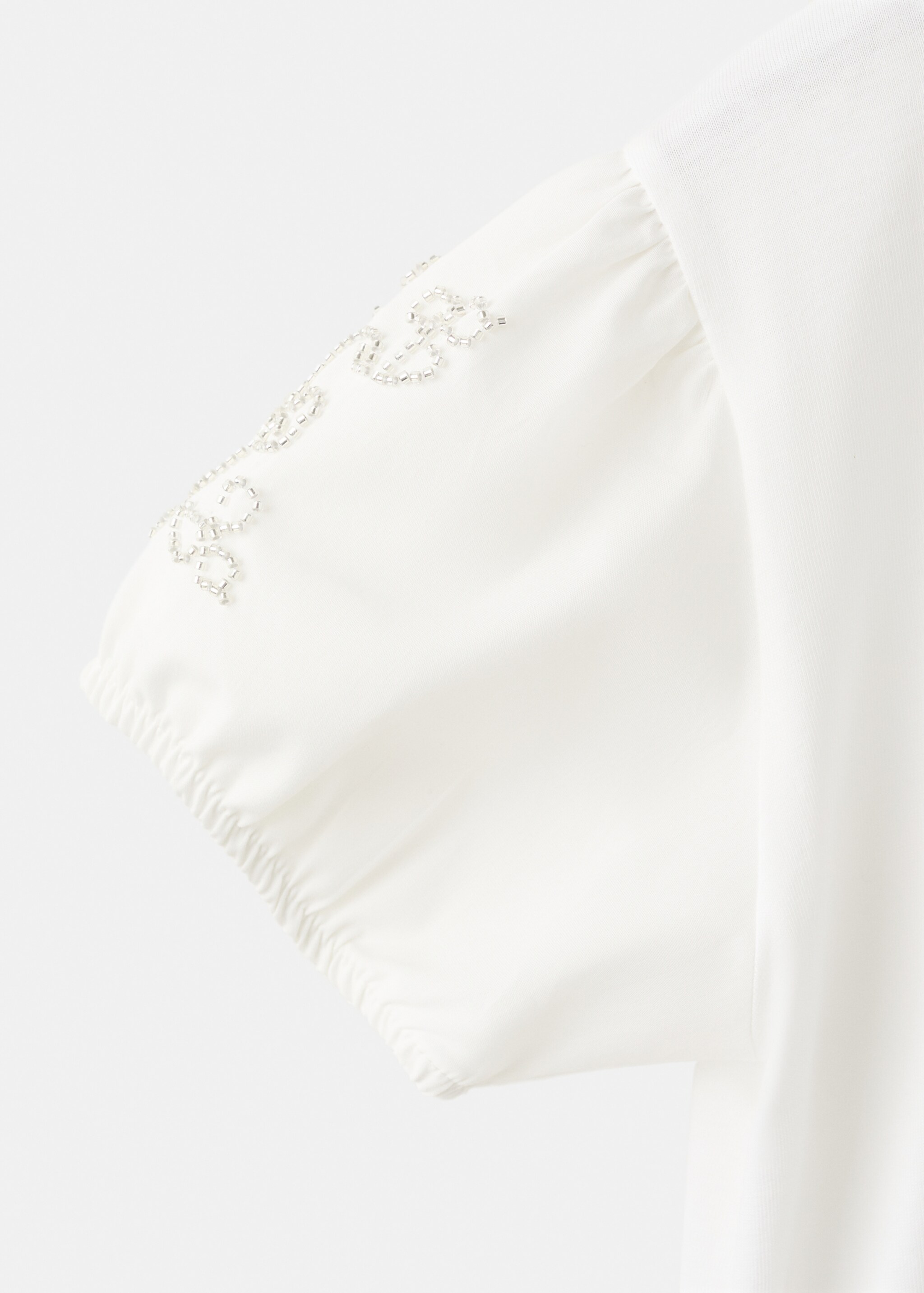 Camiseta algodón strass - Detalle del artículo 8, Blanco roto. Ref: 27074043-00.