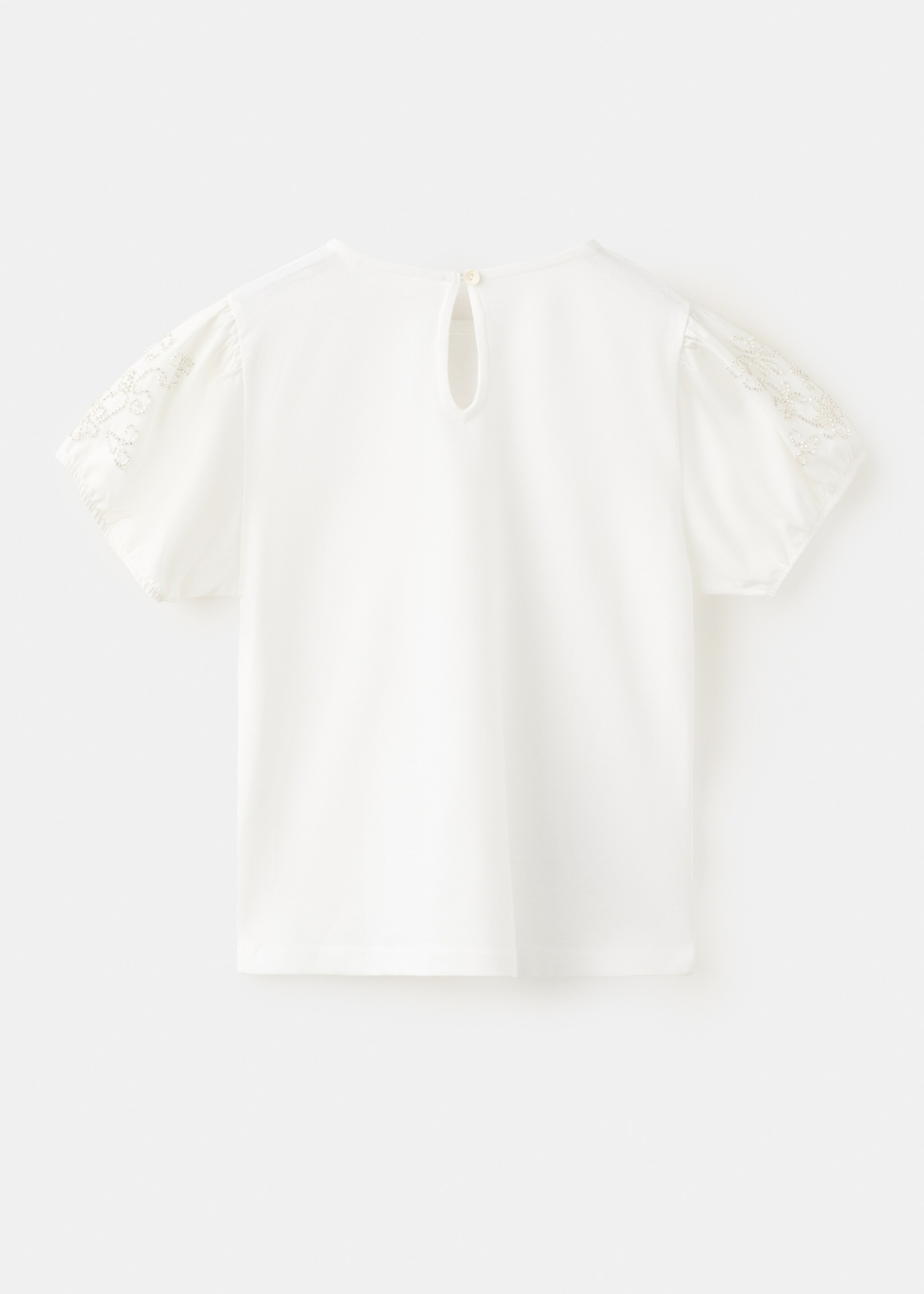 Camiseta algodón strass - Reverso del artículo, Blanco roto. Ref: 27074043-00.