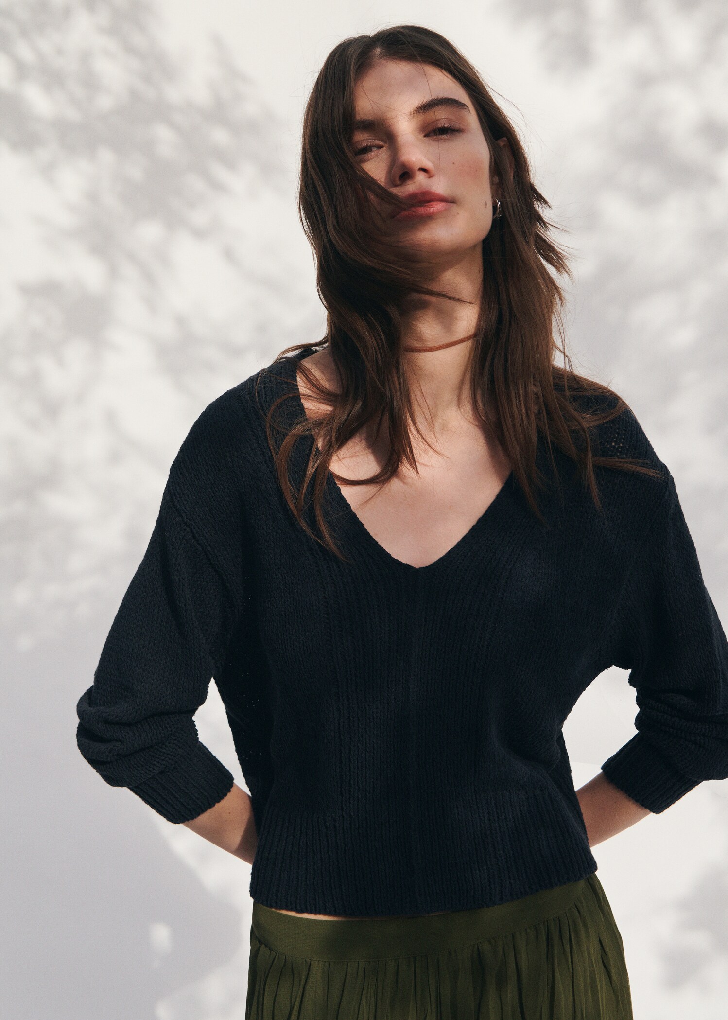 Knitted sweater with ribbed details - Details of the article 5
