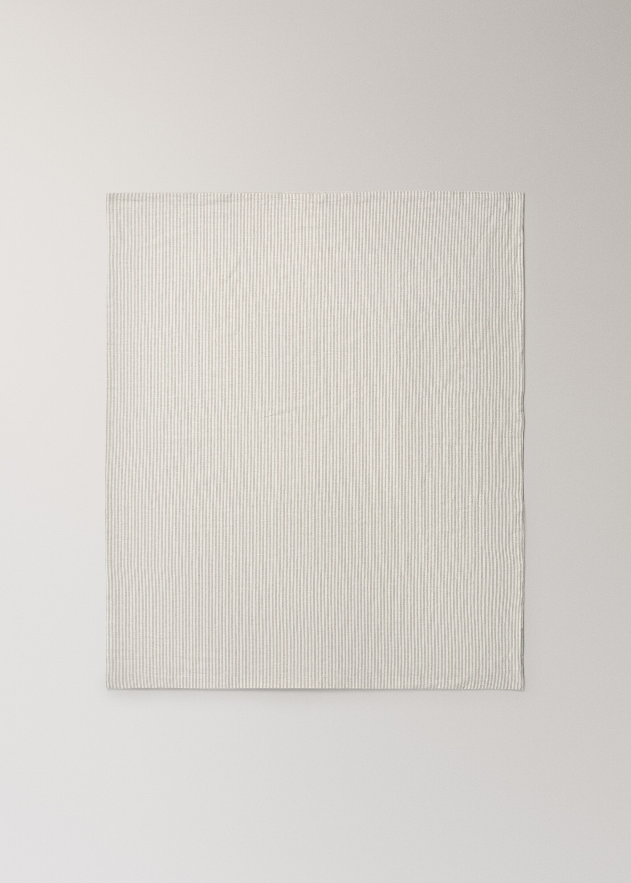 Children's cotton-linen striped duvet cover for 90cm bed - Details of the article 4, Sand. Ref: 27074055-00.