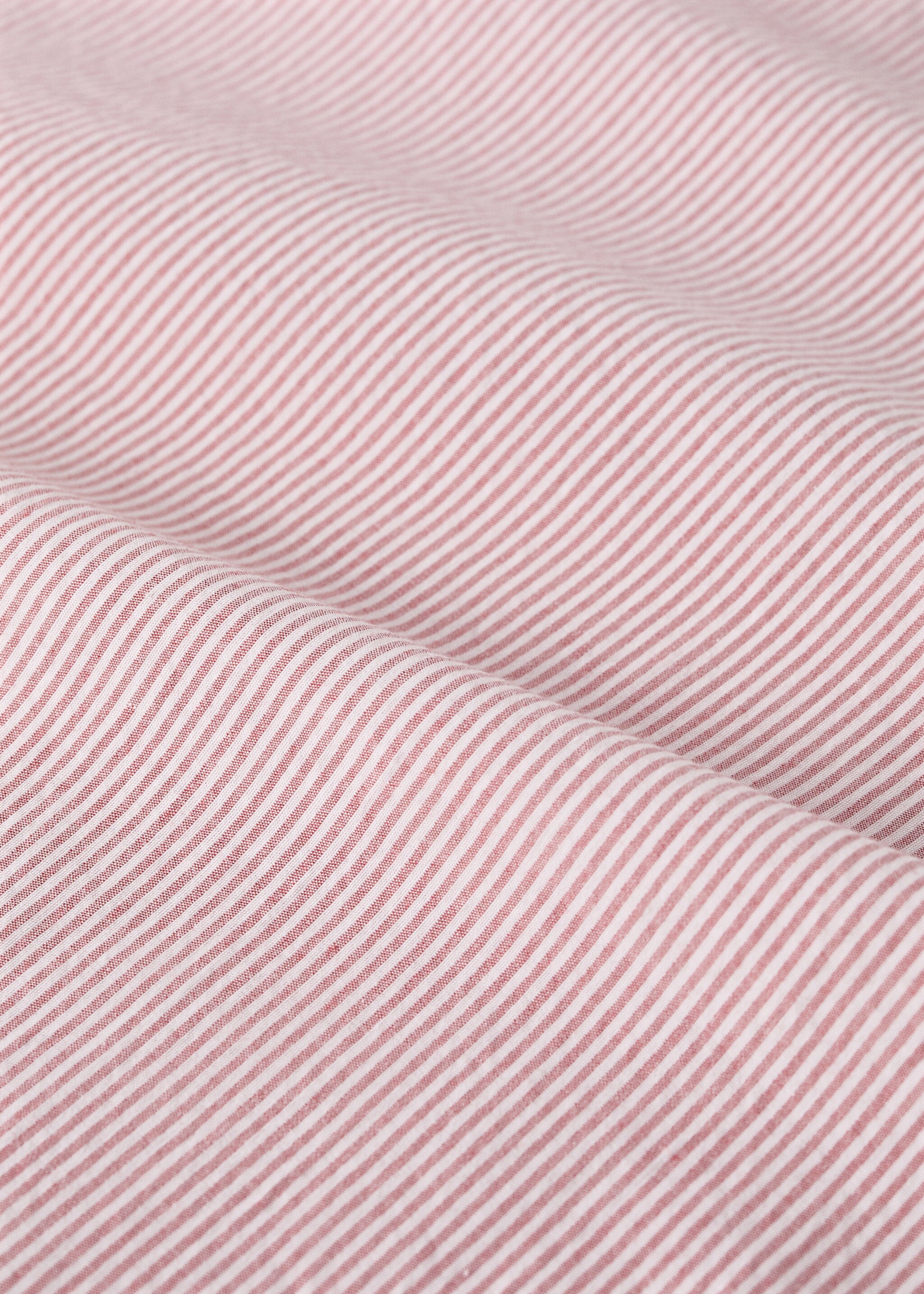Cot bed top sheet fine striped yarn-dyed cotton - Details of the article 2, Grapefruit. Ref: 27074056-00.