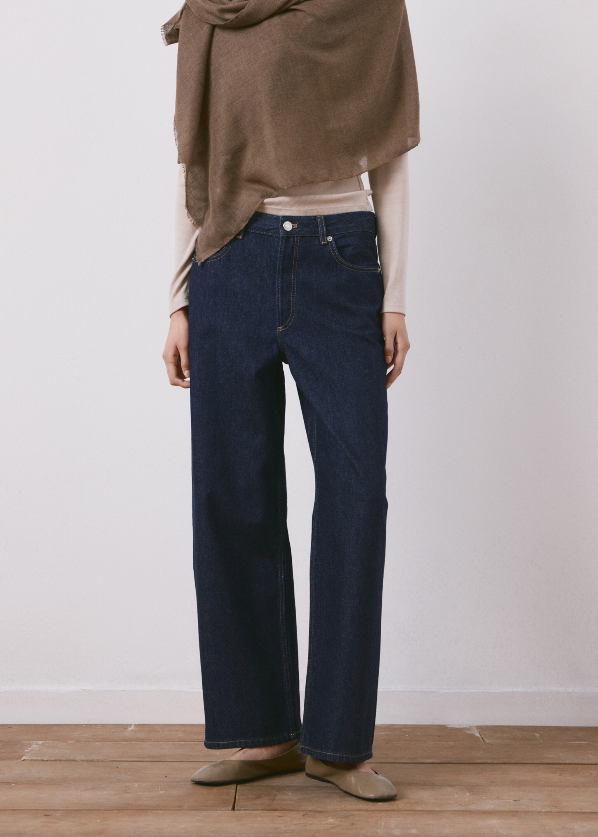 Jeans rectos tiro bajo - Plano medio, Azul. Ref: 27074072-00.