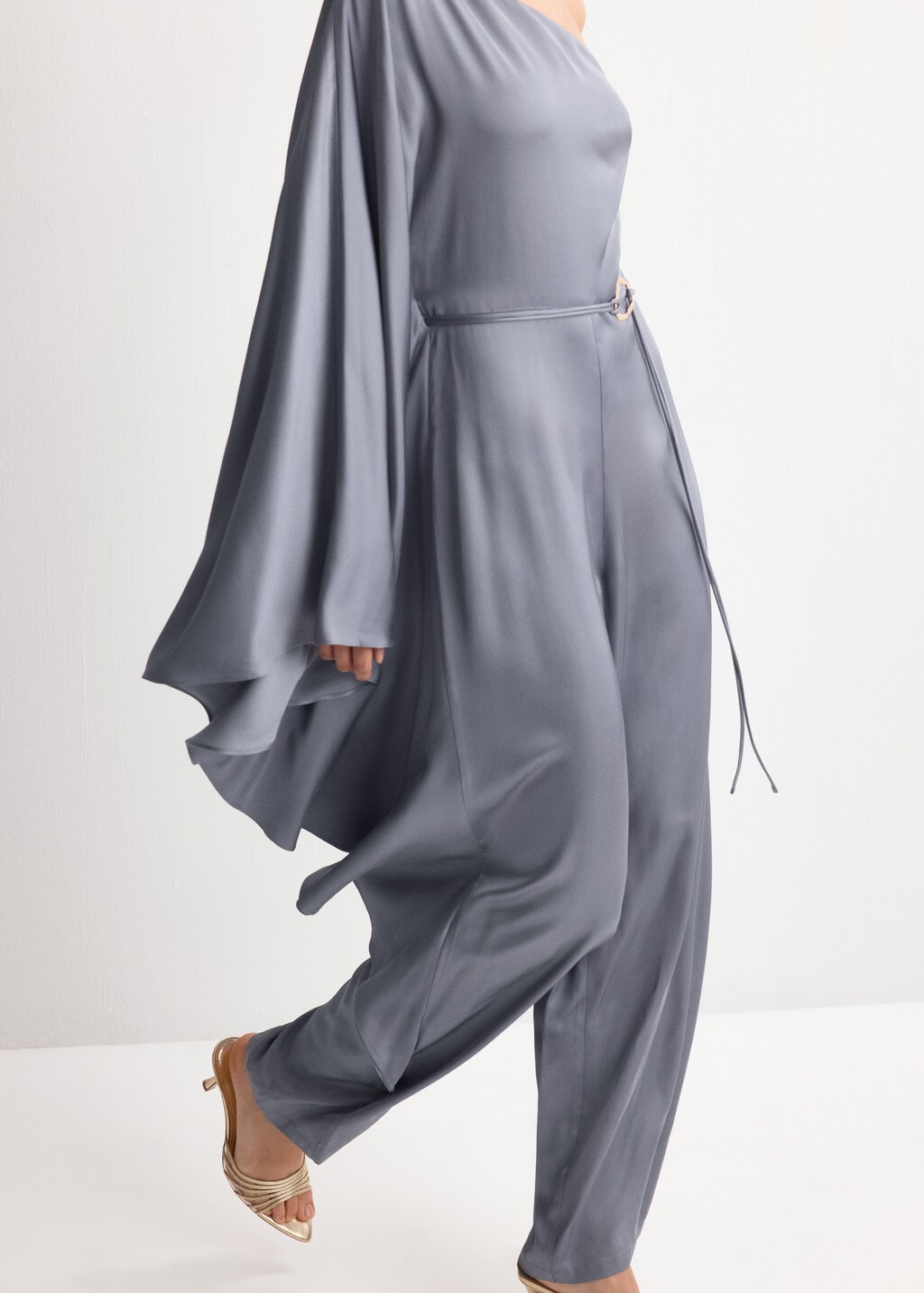 Mango Asymmetrical flared-sleeve jumpsuit
