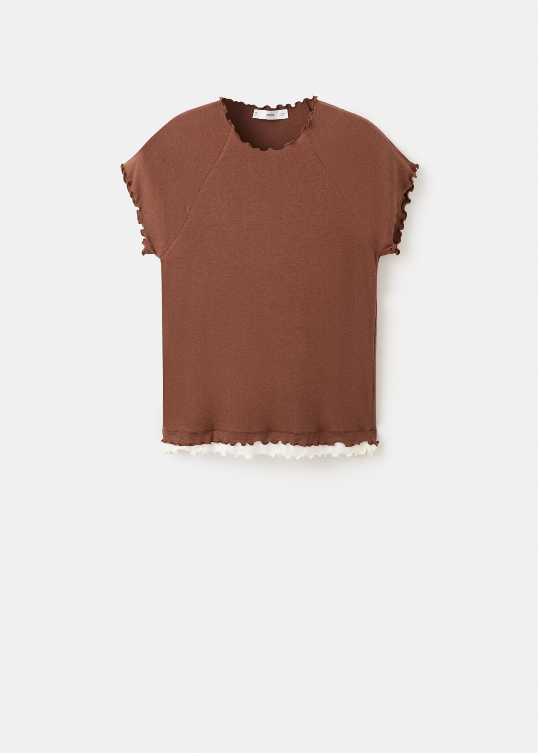 Contrasting T-shirt - Article without model, Brown. Ref: 27074079-00.
