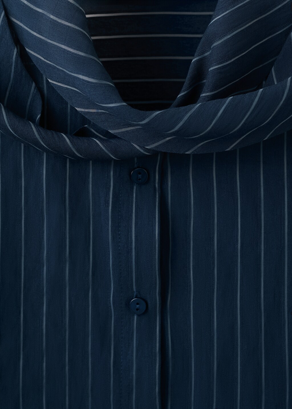 Striped blouse with tie neck collar - image 5