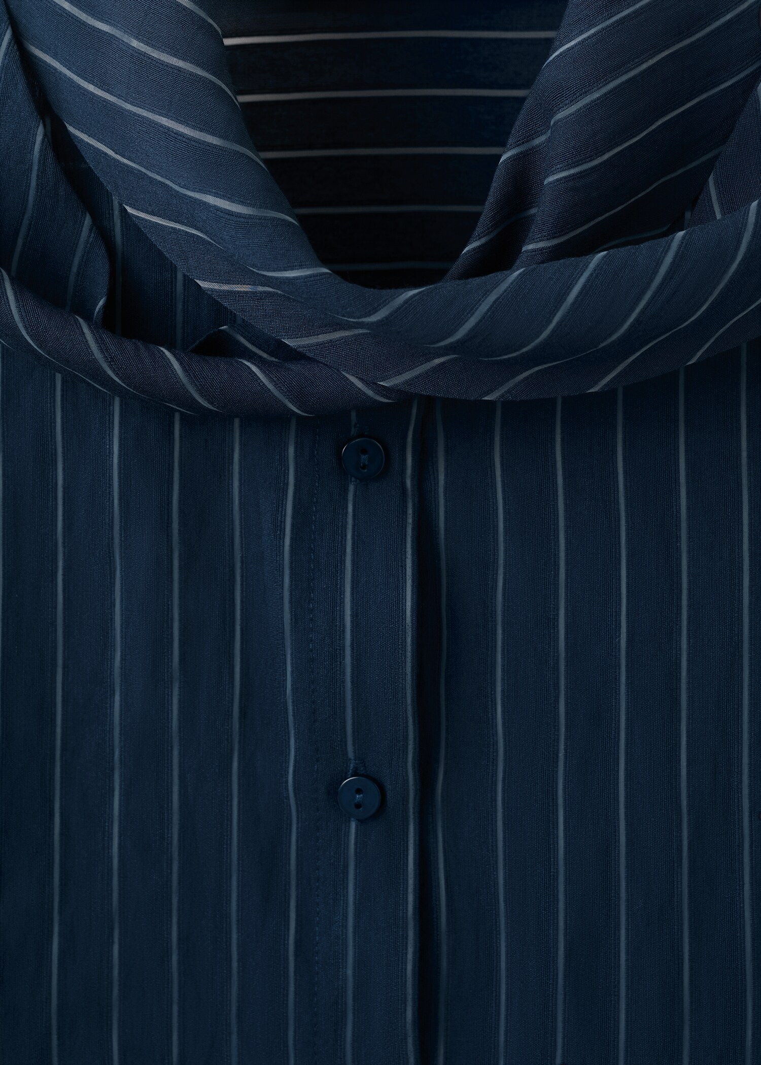 Striped blouse with bow tie neck - Details of the article 0